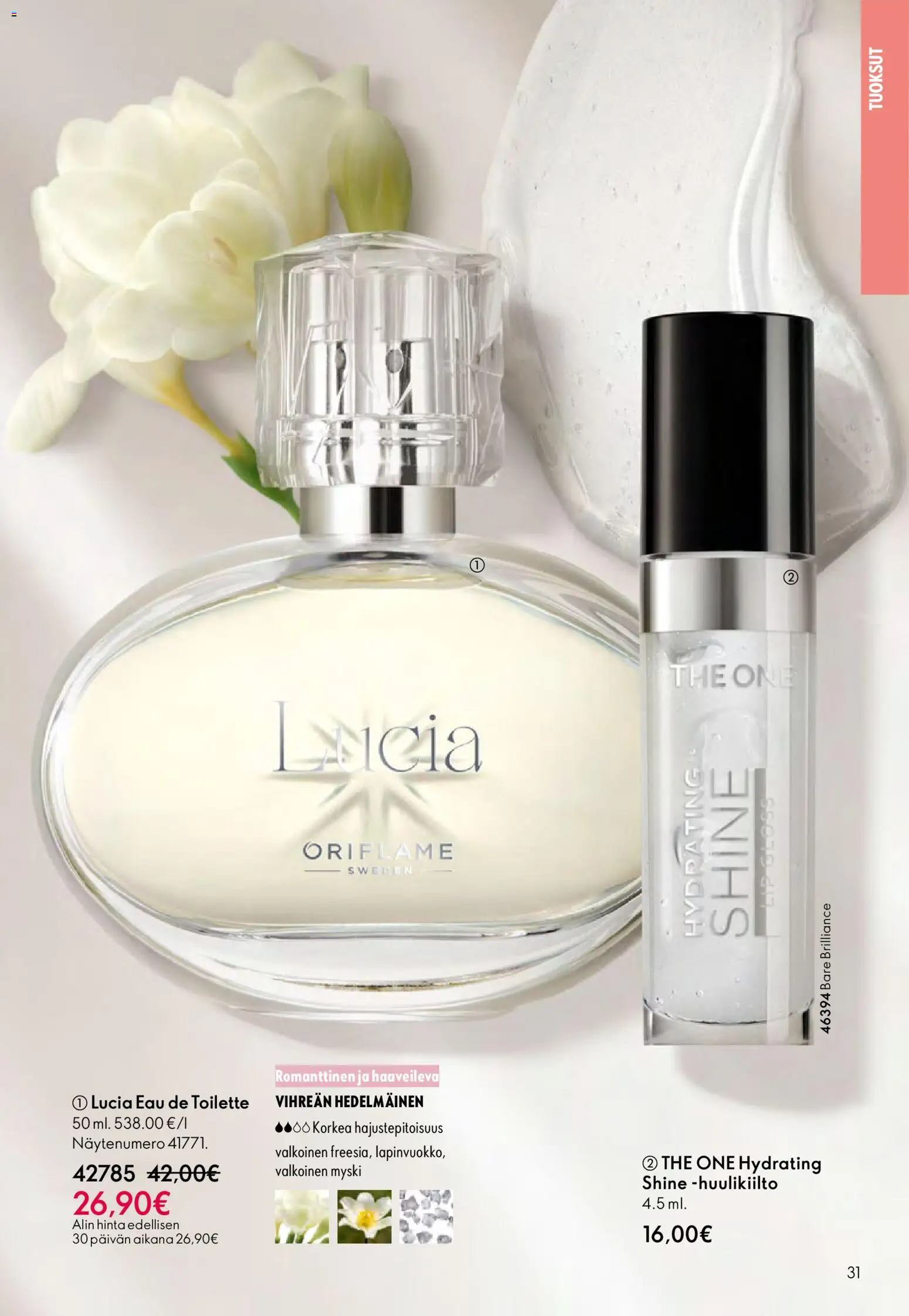 Oriflame - Esite 08 – voimassa 03.06.2026 alkaen | Sivu: 31 | Tuotteet: Eau de toilette, Huulikiilto