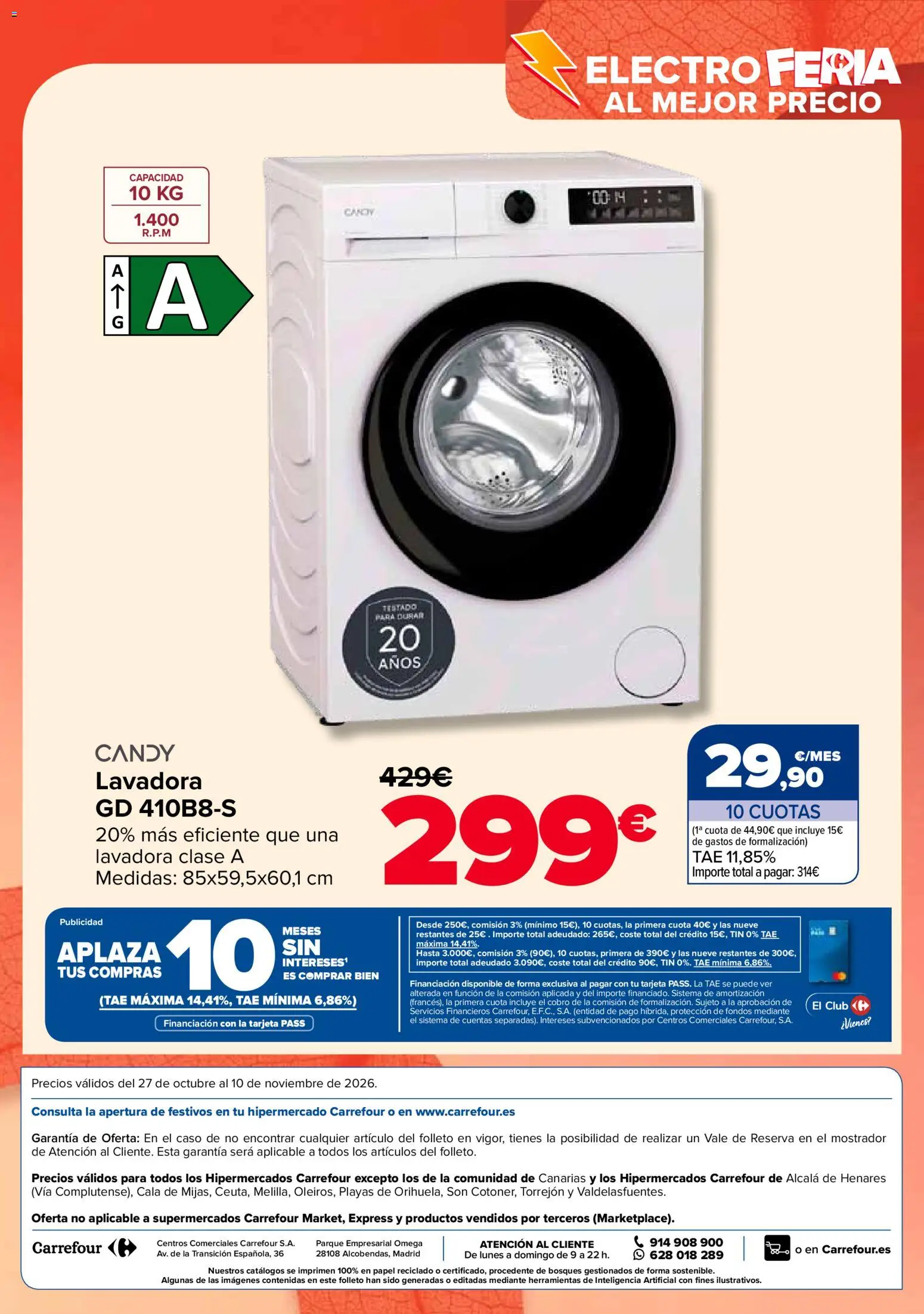 Carrefour Electro Feria │ válido desde el 27/10/2026 | Página: 27 | Productos: Omega, Herramientas, Lavadora