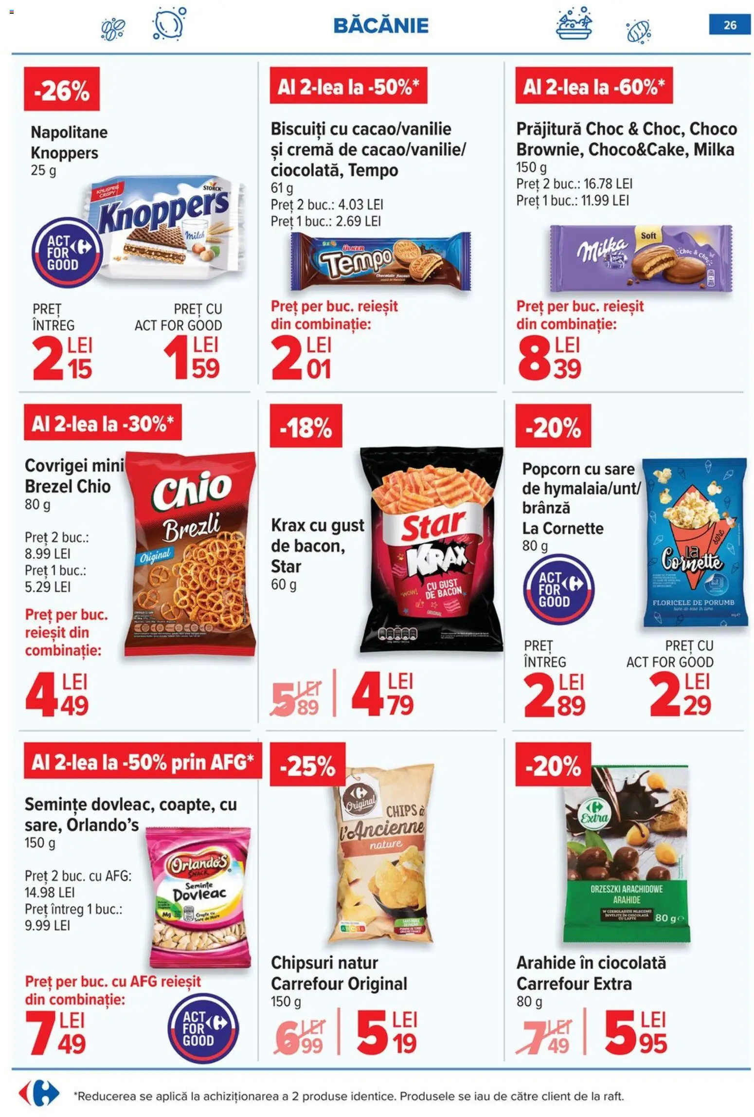 Noul catalog Carrefour – valabil de la 10.06.2026 | Pagină: 26 | Produse: Bacon, Arahide, Chipsuri, Biscuiți