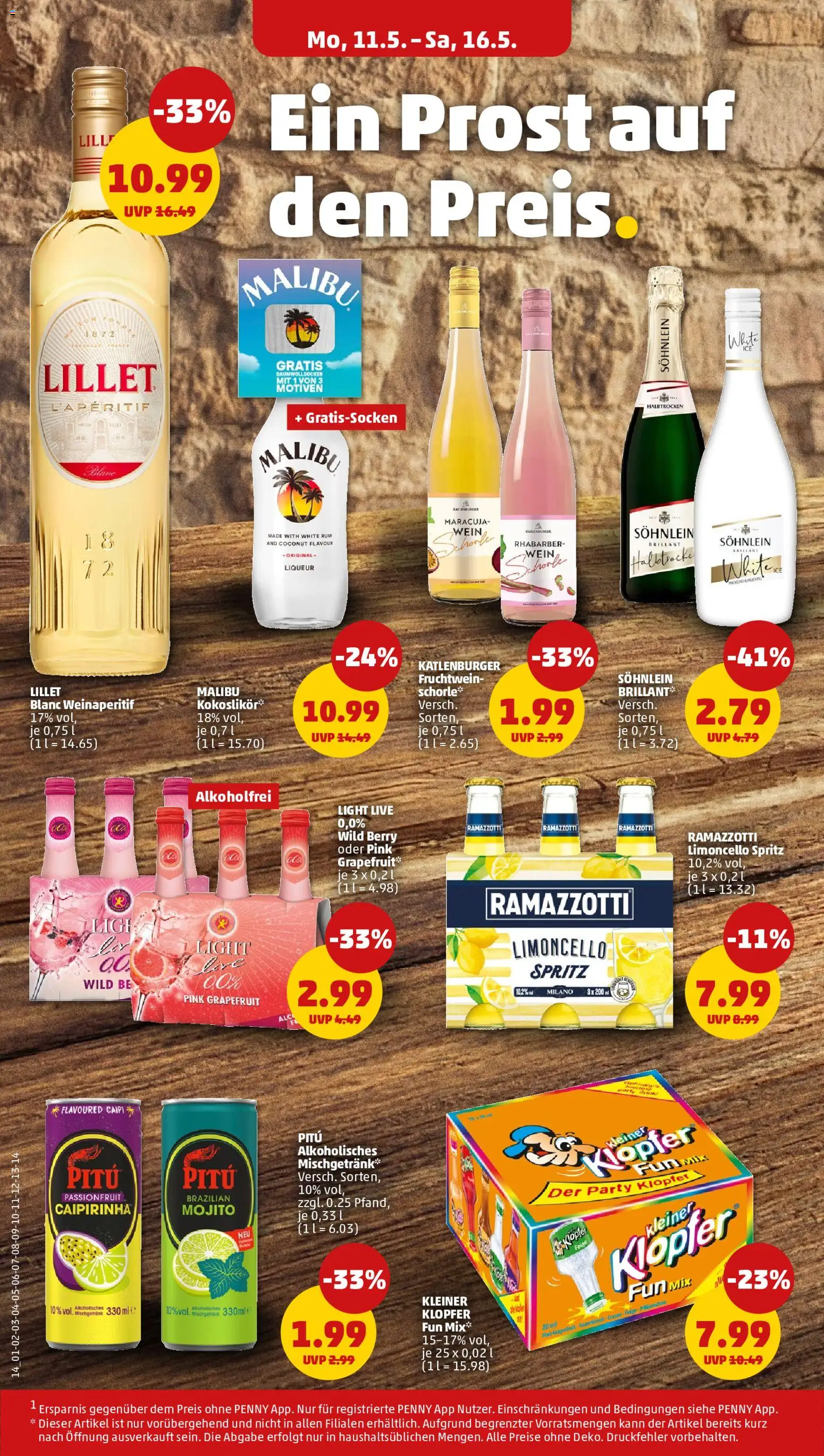 Penny Prospekt 	 – gültig ab 11.05.2026 | Seite: 16 | Produkte: Rum, Wein, Rhabarber, Ramazzotti