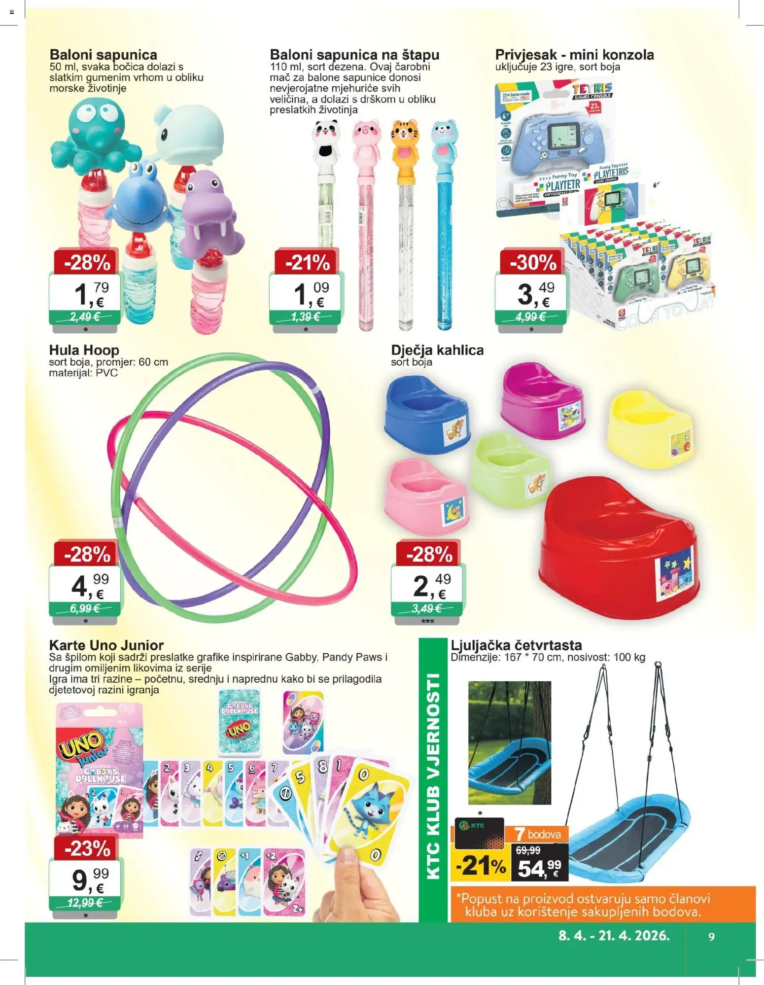KTC katalog | vrijedi od 08.04.2026 | Stranica: 4 | Proizvodi: Ljuljačka, Igra