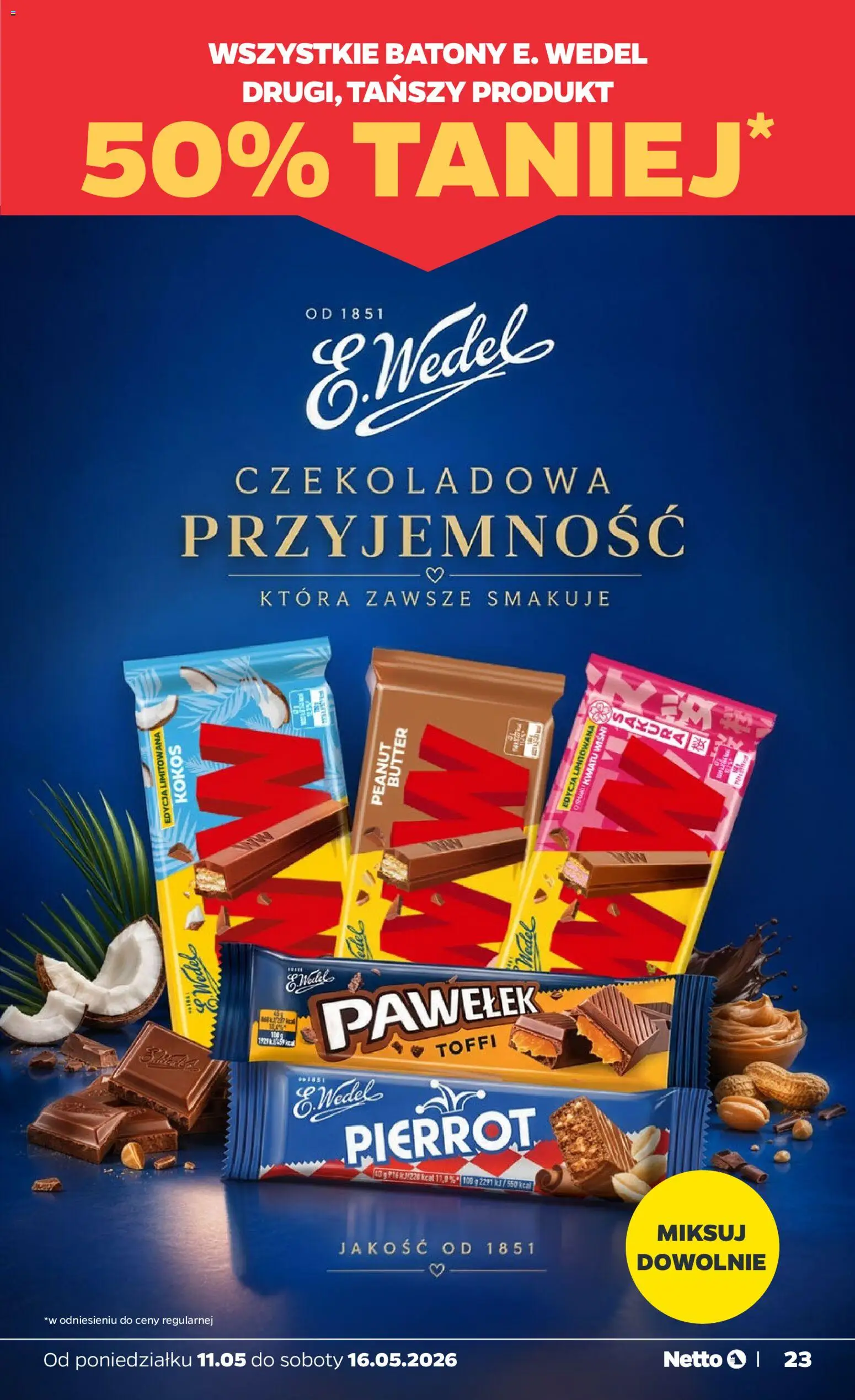 Netto gazetka od poniedziałku spożywcza od 11.05.2026 | Strona: 23 | Produkty: Czekoladowa
