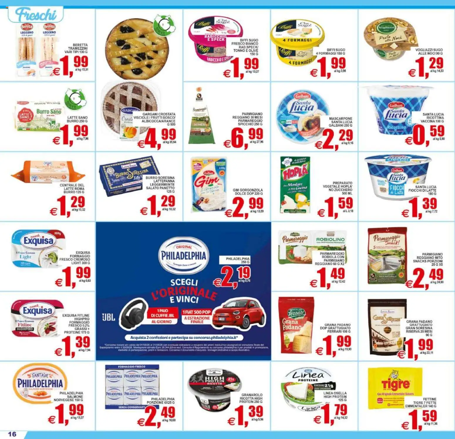 Volantino Pewex del 31/07/2026 | Pagina: 16 | Prodotti: Formaggio Philadelphia, Tonno, Parmigiano, Gorgonzola