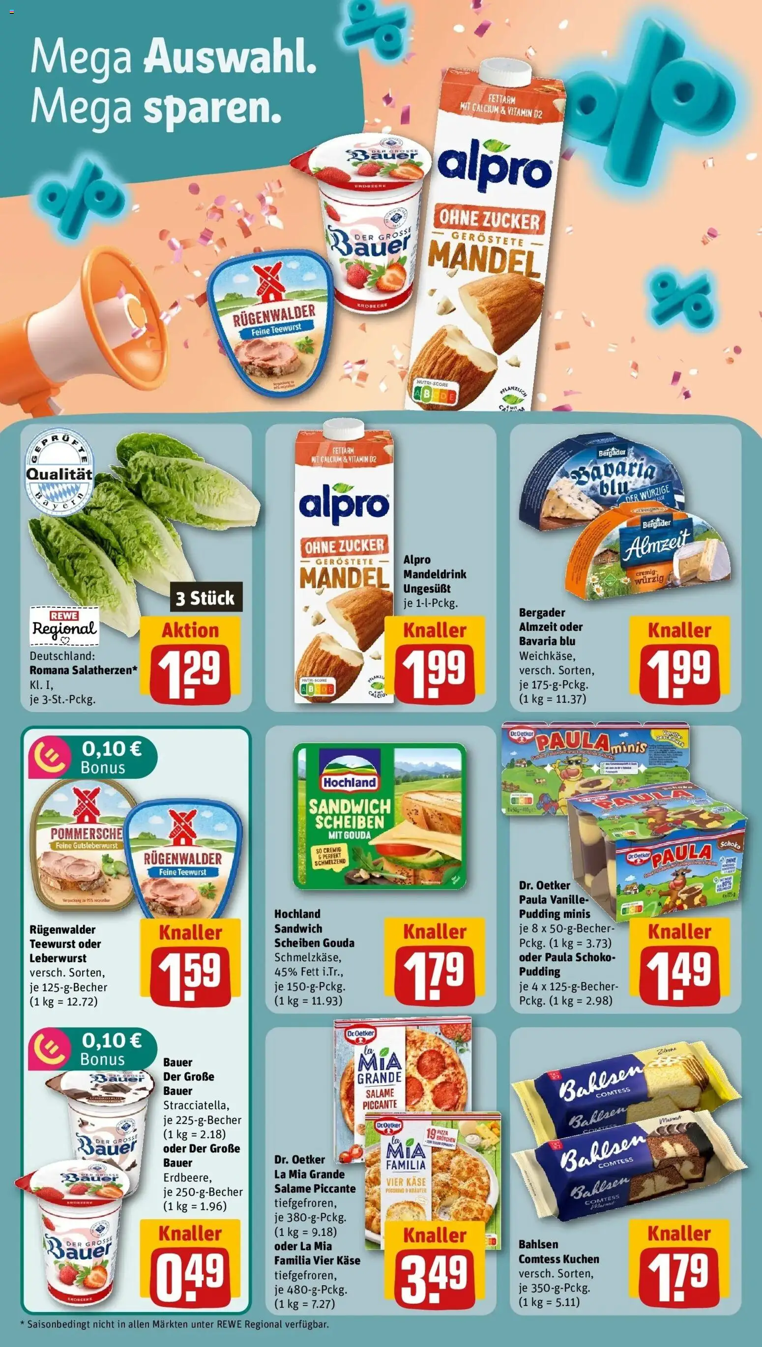 REWE Prospekt ab 28.09.2026 zum Blättern » Angebote | Seite: 6 | Produkte: Käse, Vanille, Alpro, Kuchen