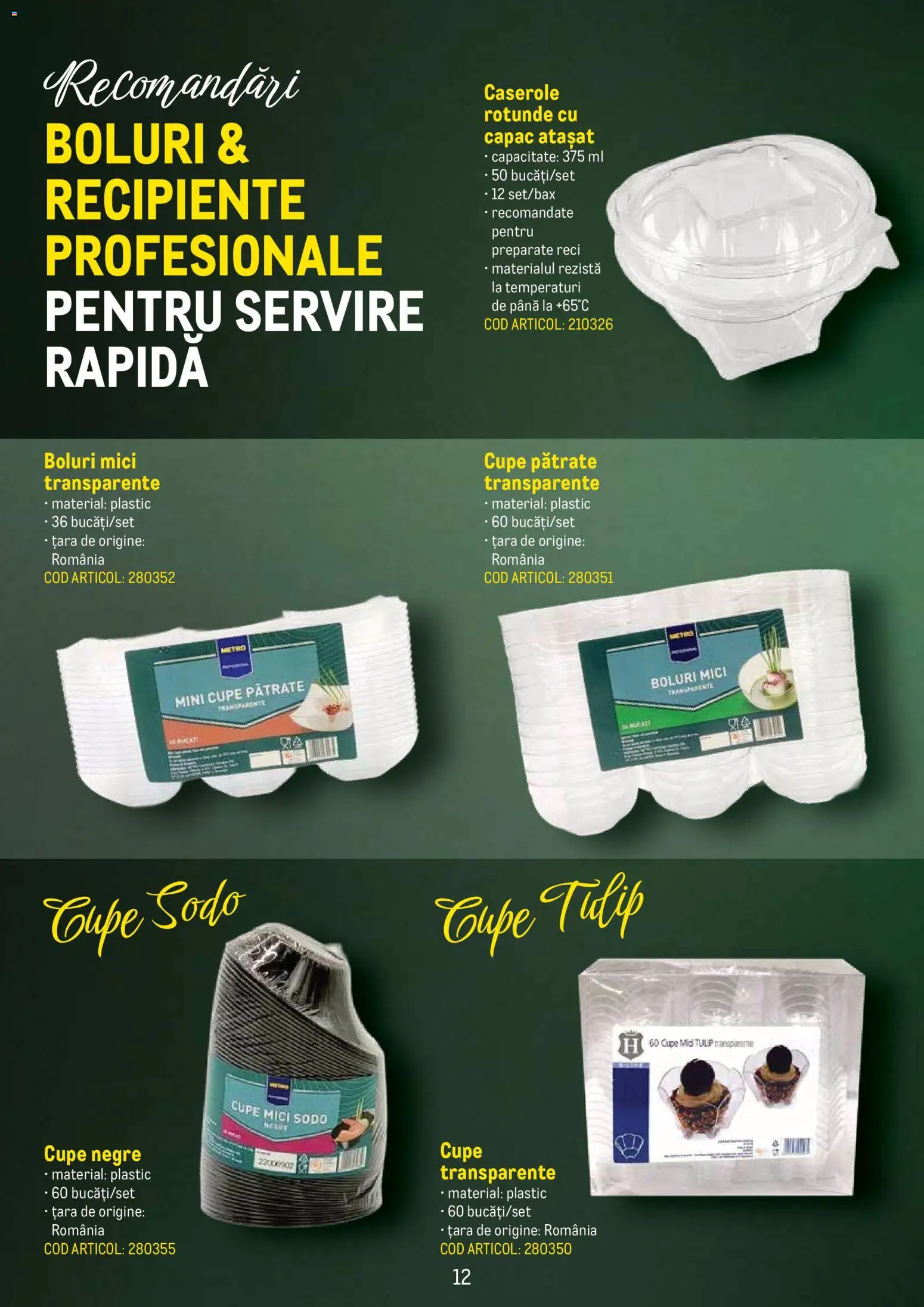 Noul catalog Metro – valabil de la 01.06.2026 | Pagină: 12 | Produse: Caserole, Mici, Recipiente