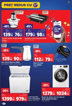 Ofertele Carrefour valabile de la 22.07.2026 | Pagină: 11 | Produse: Mașină De Spălat, Mixer, Tocător, Ladă frigorifică
