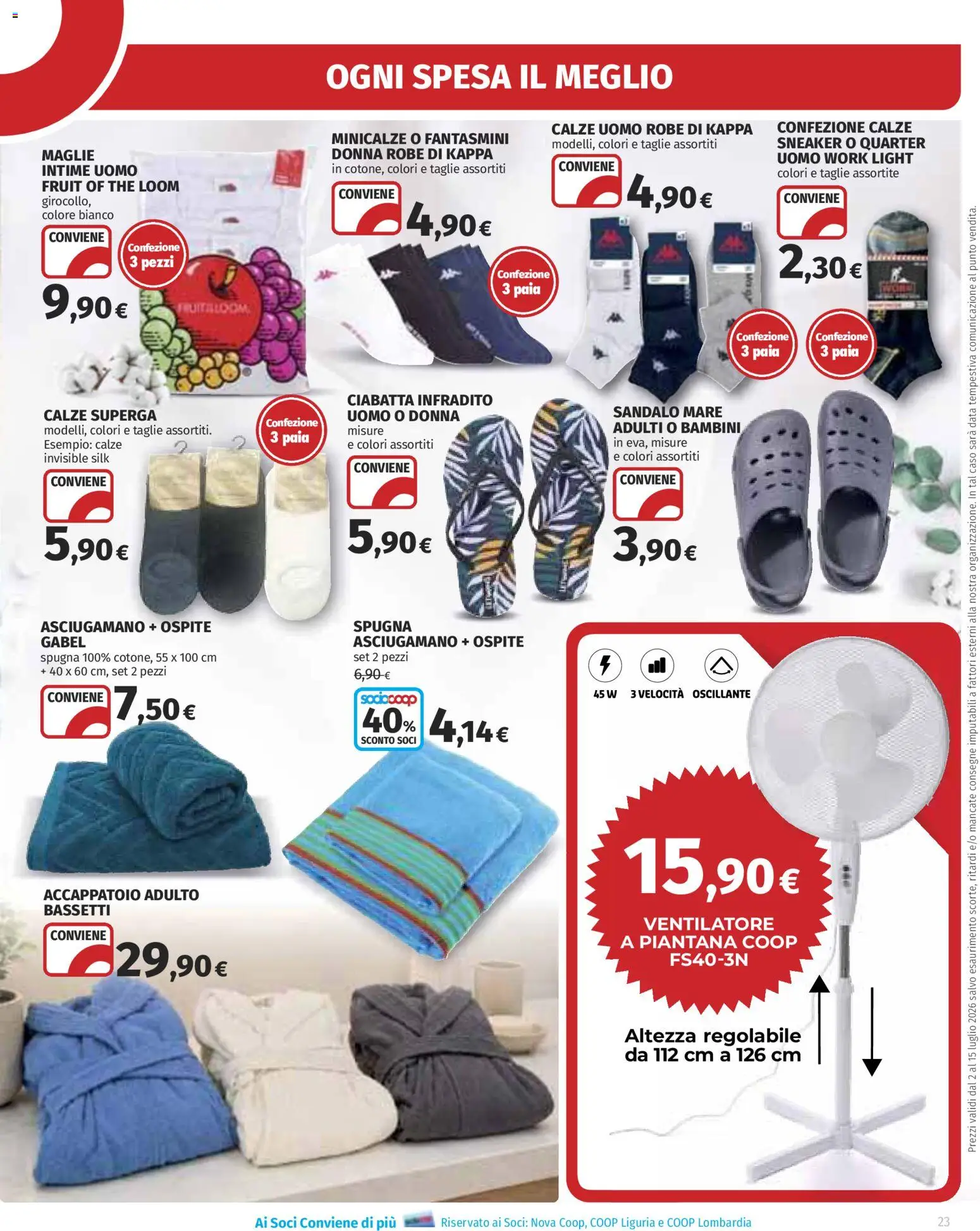 Volantino Ipercoop del 02/07/2026 | Pagina: 23 | Prodotti: Spugna, Fantasmini, The, Asciugamano