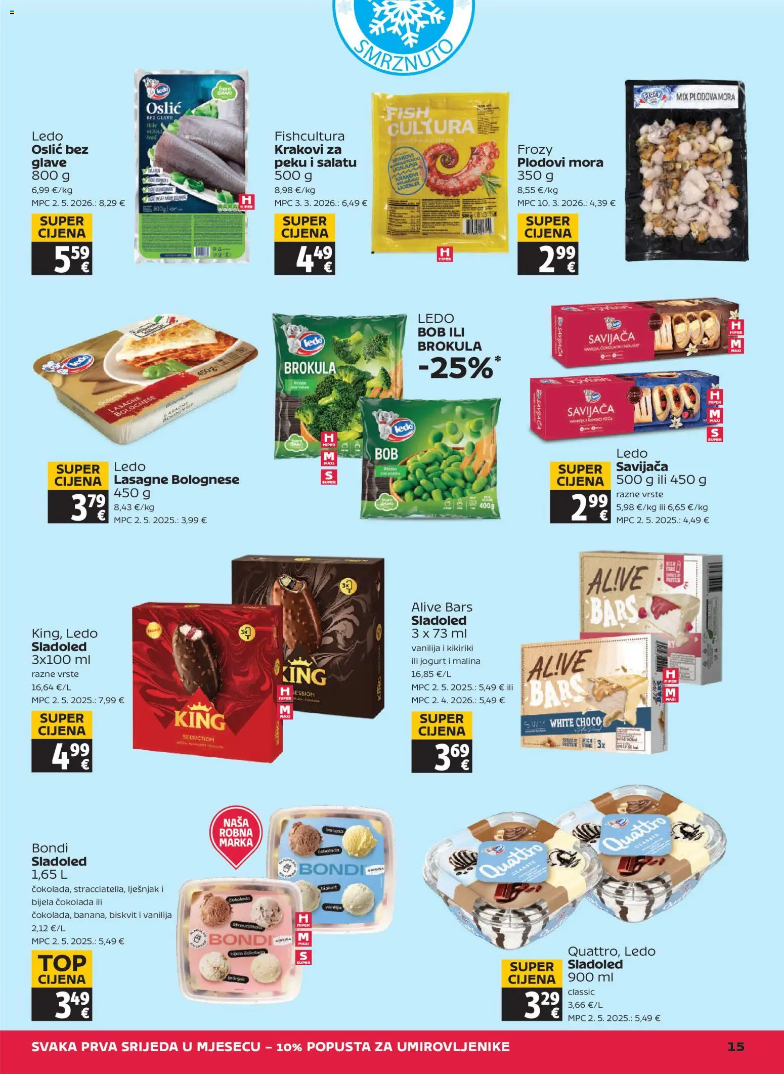 Tommy katalog | vrijedi od 28.05.2026 | Stranica: 15 | Proizvodi: Brokula, Čokolada, Ledo, Sladoled