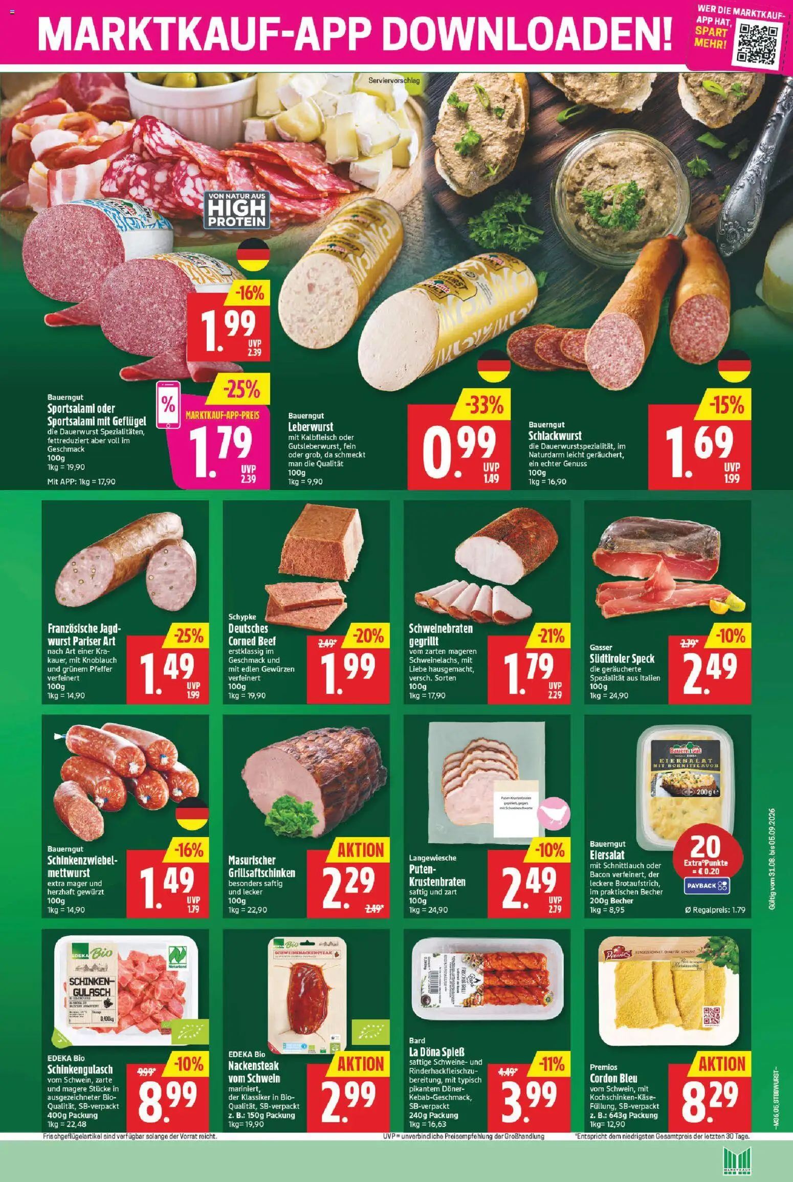 Marktkauf Prospekt – gültig ab 31.08.2026 | Seite: 7 | Produkte: Krustenbraten, Gulasch, Bauerngut, Schinken