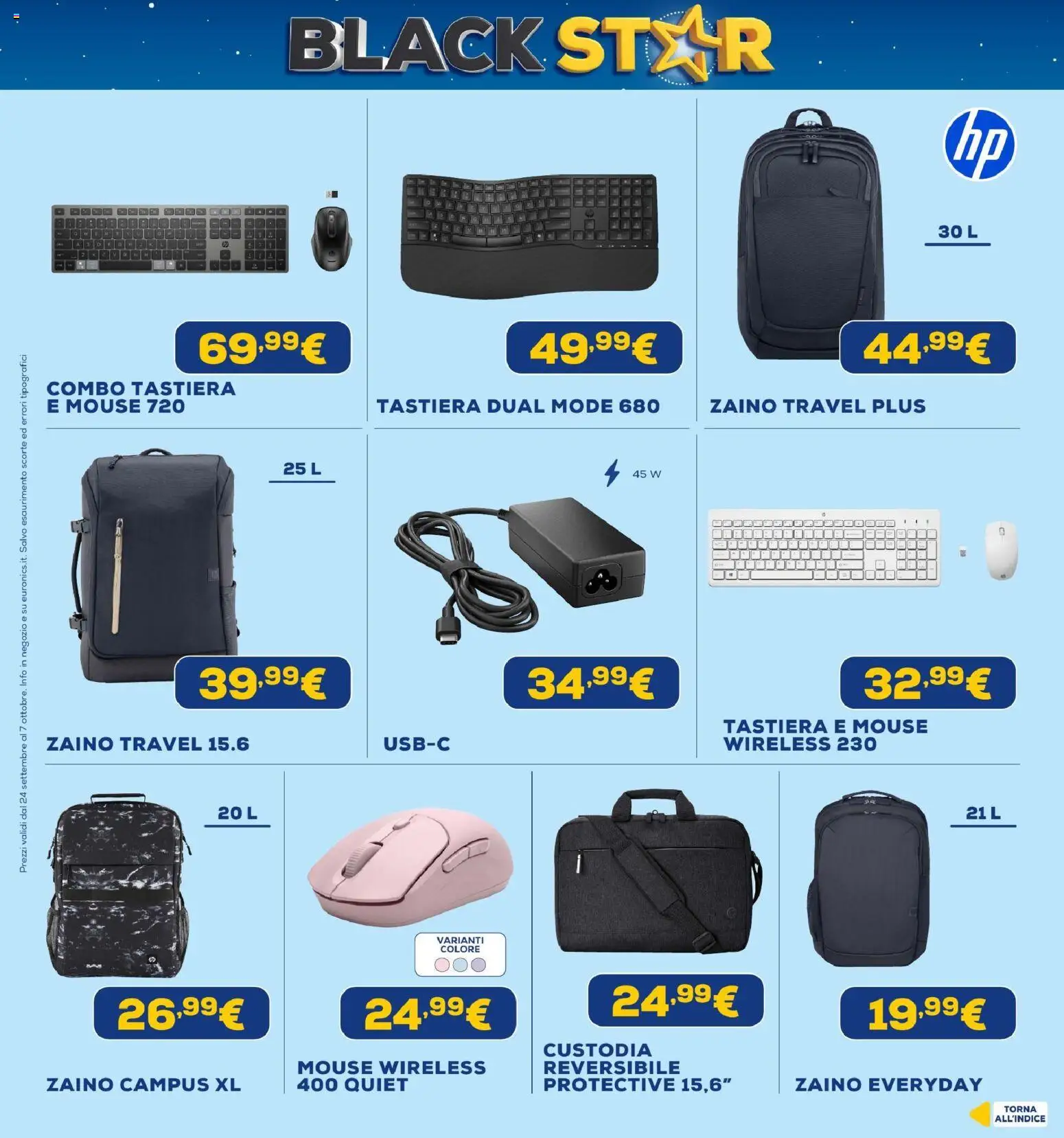 Volantino Euronics del 24/09/2026 | Pagina: 41 | Prodotti: Zaino, Mouse, Tastiera