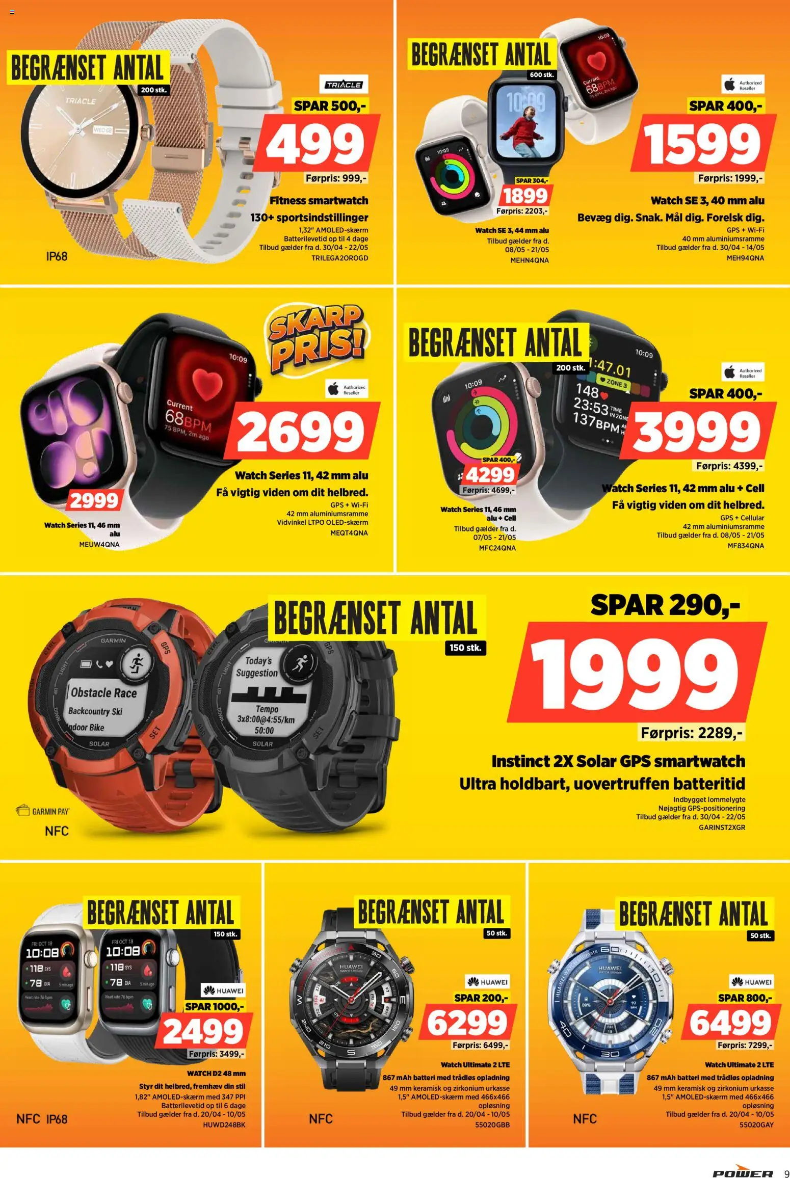 Power tilbudsavis – gyldig fra 08.05.2026 | Side: 9 | Produkter: GPS, Batteri, Smartwatch
