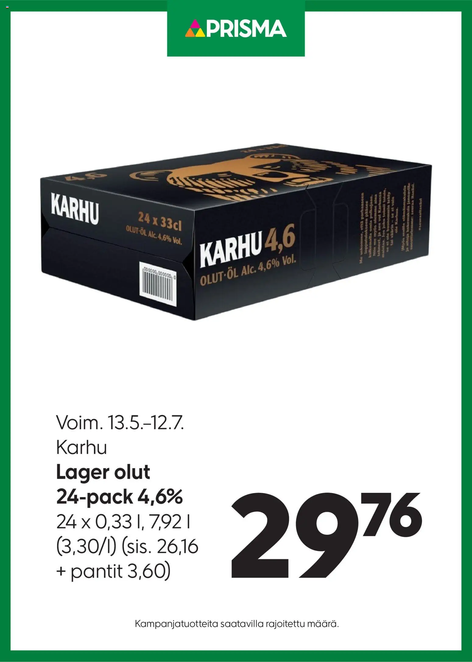 Prisma tarjoukset Karhu-olut – voimassa 13.05.2026 alkaen | Sivu: 1