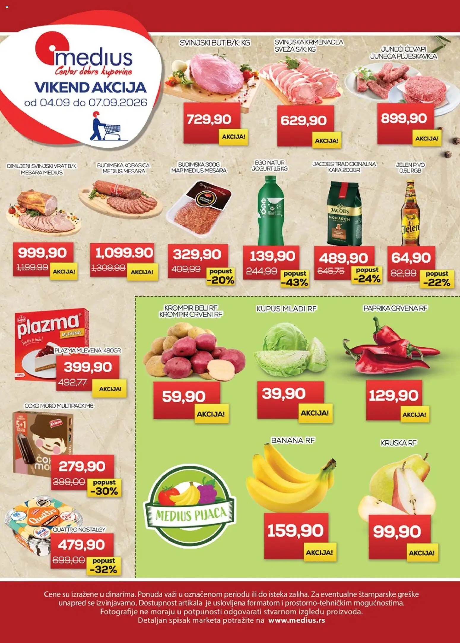 Medius katalog - važi od 04.09.2026 | Strana: 1 | Proizvode: Budimska kobasica, Svinjska krmenadla, Svinjski but, Kobasica