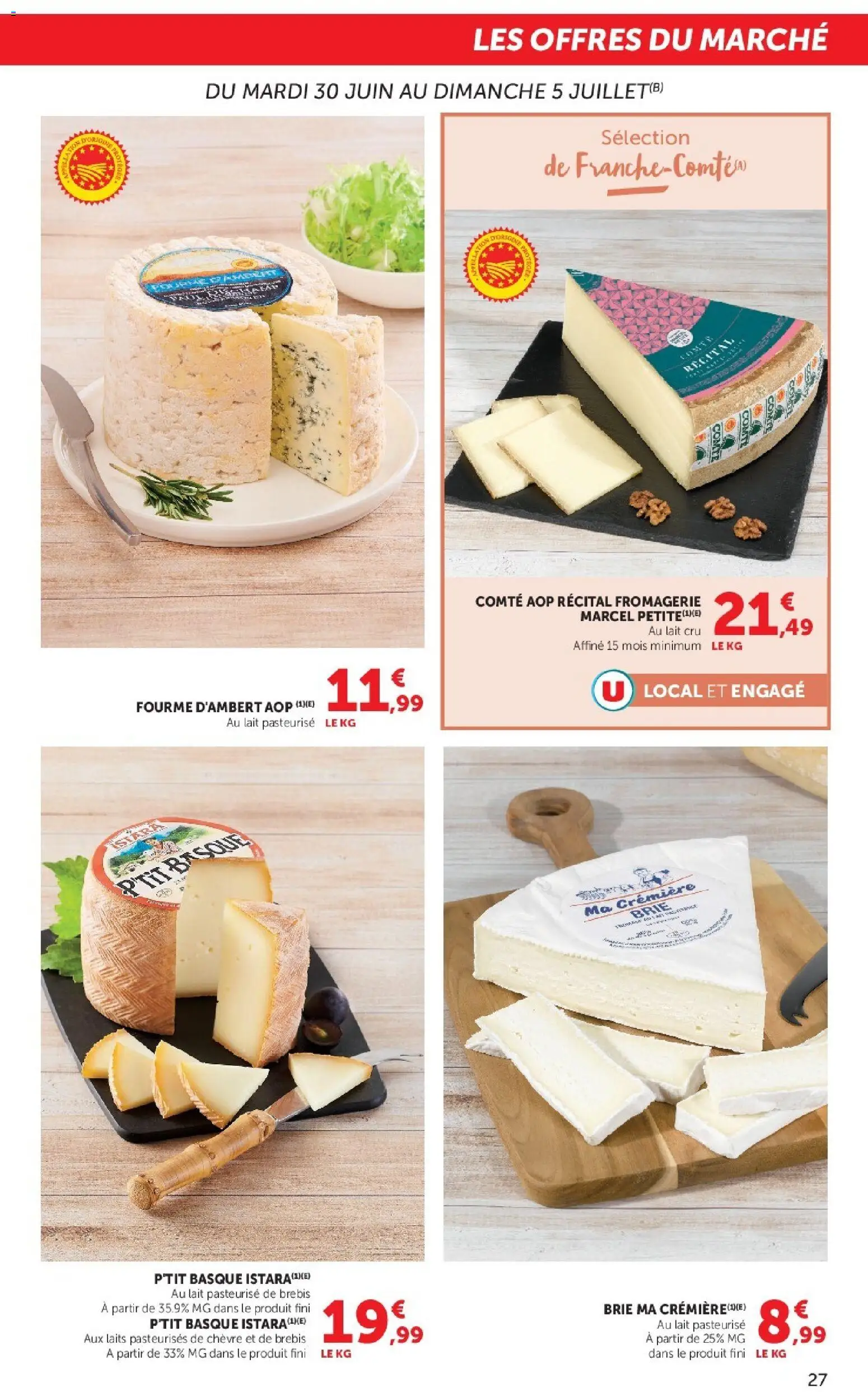 {H1} | Page: 27 | Produits: Marcel, Lait, Brie