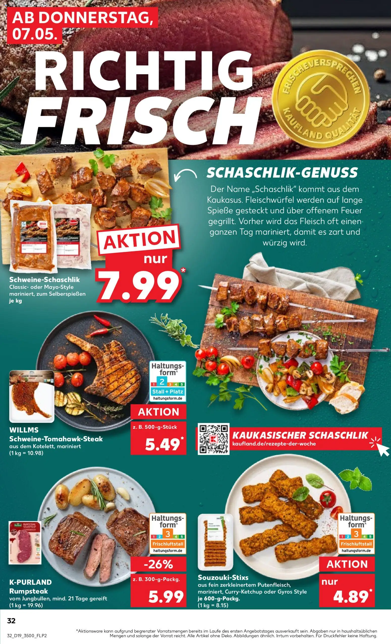 Kaufland Prospekt Jena	 – gültig ab 07.05.2026 | Seite: 32 | Produkte: Rumpsteak, Spieße, Gyros, Steak