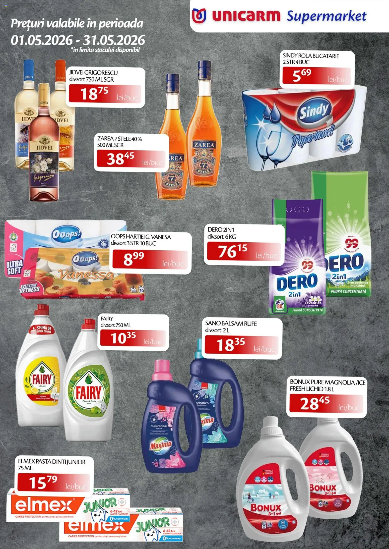 Noul catalog Unicarm – valabil de la 01.05.2026 | Pagină: 7 | Produse: Bucătărie, Pudră, Balsam, Lămâie