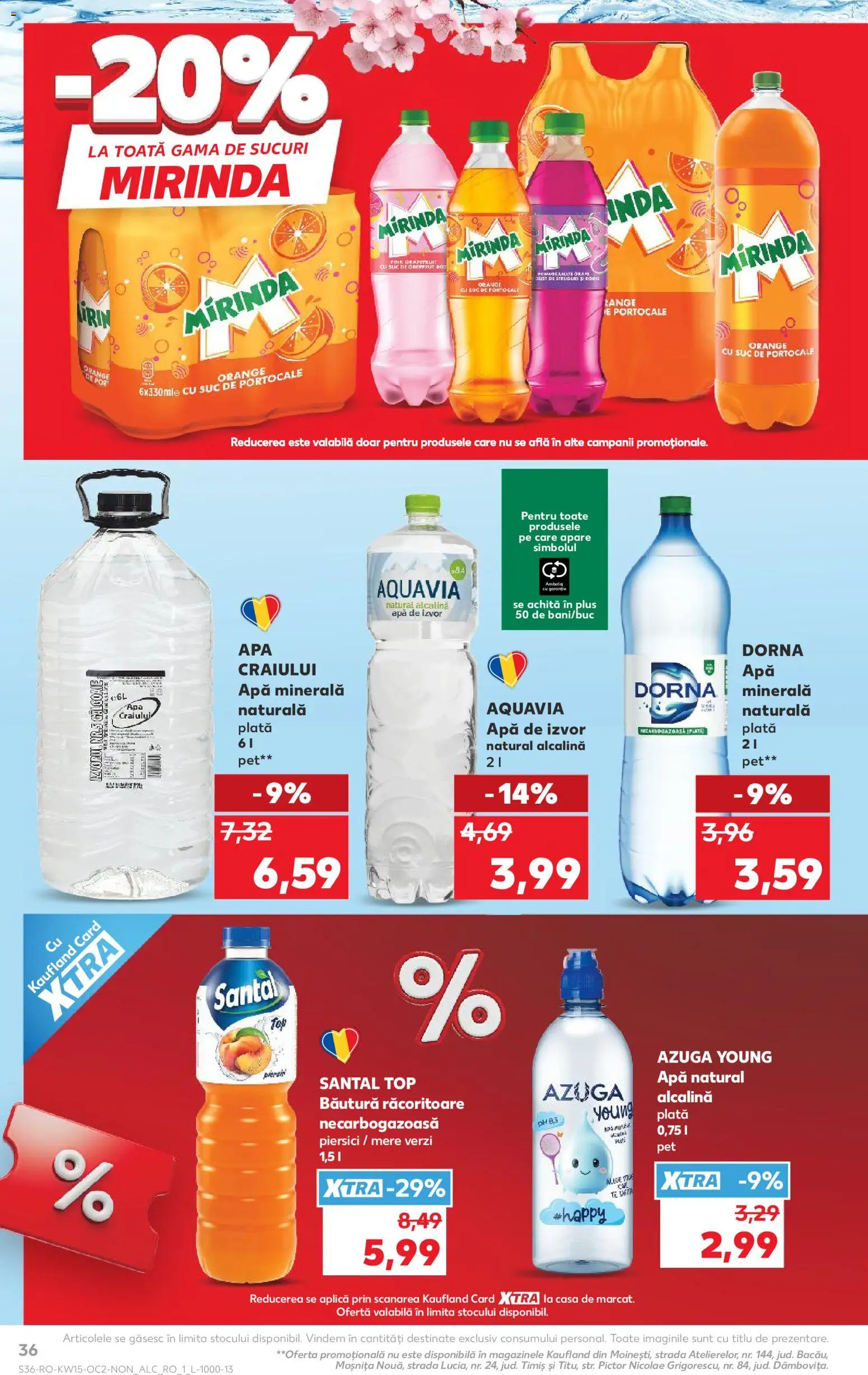 Noul catalog Kaufland – valabil de la 08.04.2026 | Pagină: 36 | Produse: Yazı tahtası kalemi, Suc, Portocale, Apă