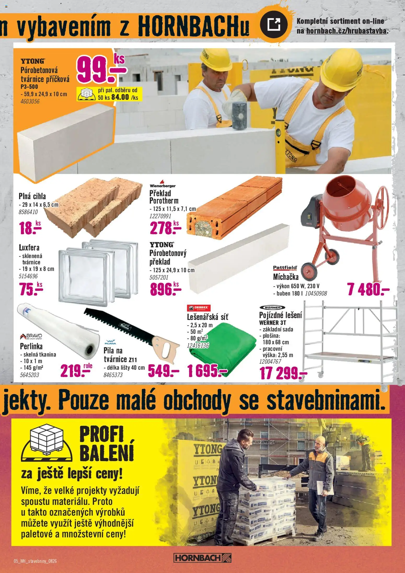 HORNBACH leták - Stavebniny od 26.08.2026 | Strana: 5 | Produkty: Buben, Síť, Pila