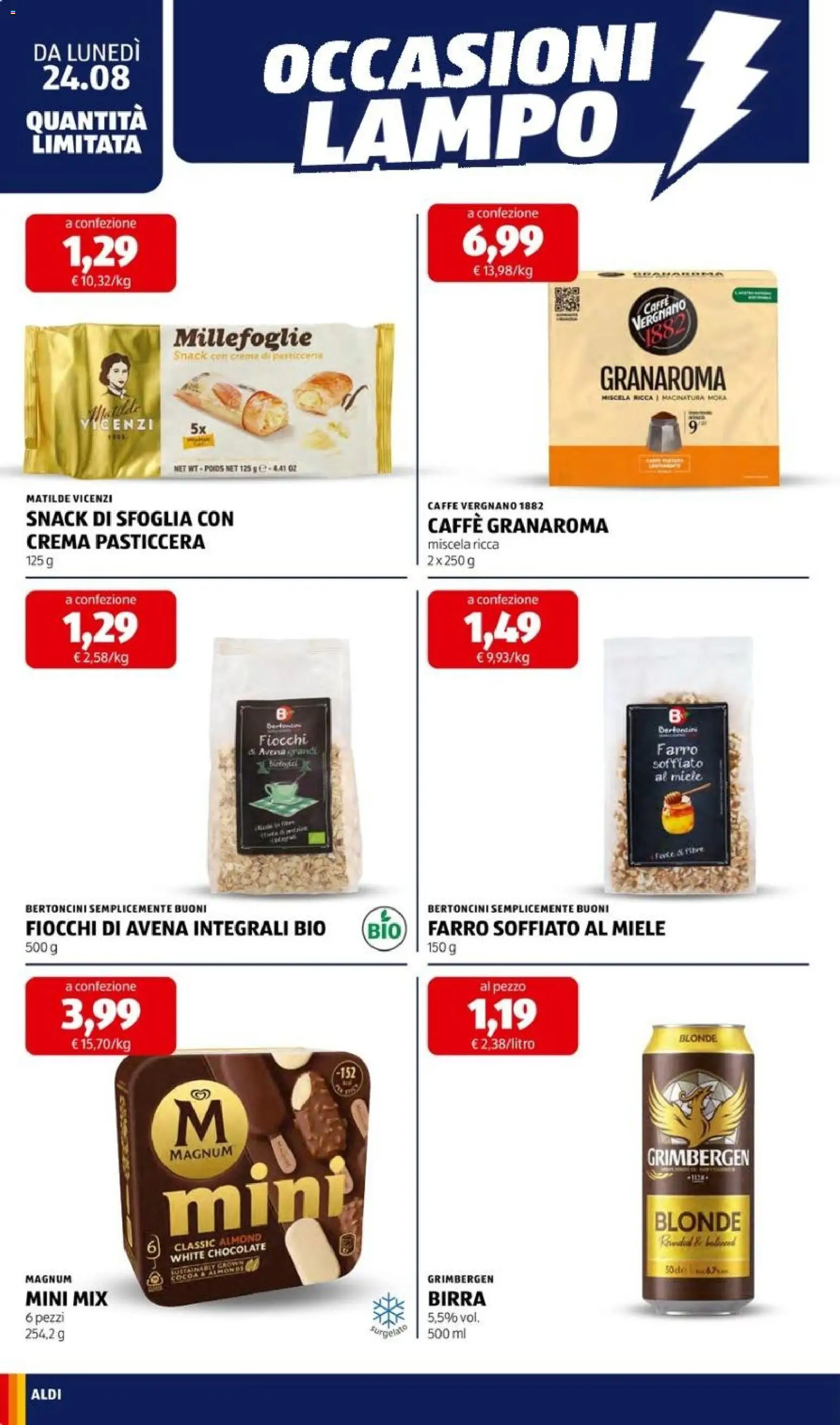 Volantino Aldi del 24/08/2026 | Pagina: 20 | Prodotti: Crema, Caffè, Fiocchi, Miele
