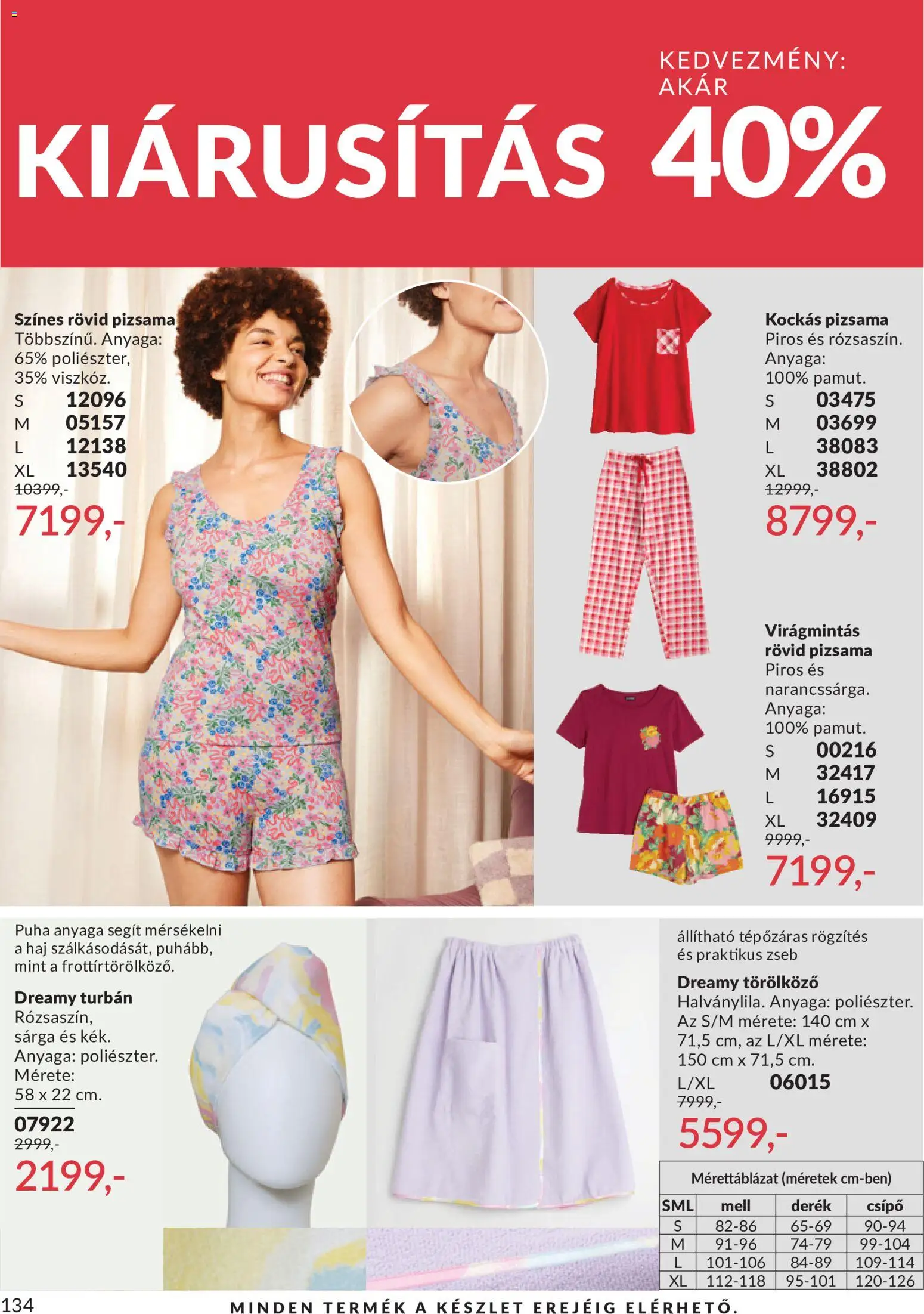 Avon akciós ujság - amely érvényes a következő dátumtól: 01.06.2026 | Oldal: 166 | Termékek: Törölköző, Pizsama