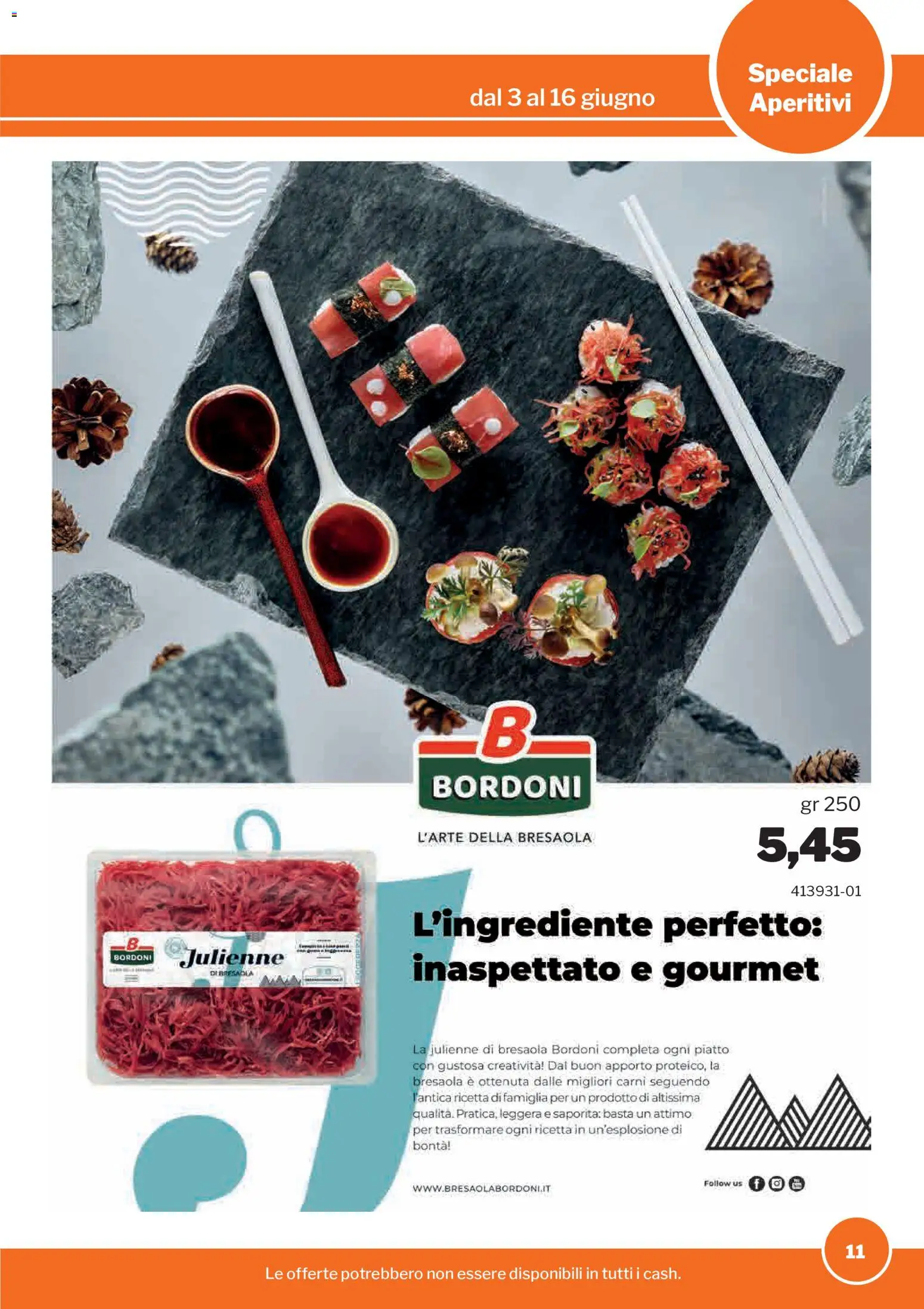 Volantino Sogegross del 03.06.2026 | Pagina: 11 | Prodotti: Bresaola, Piatto
