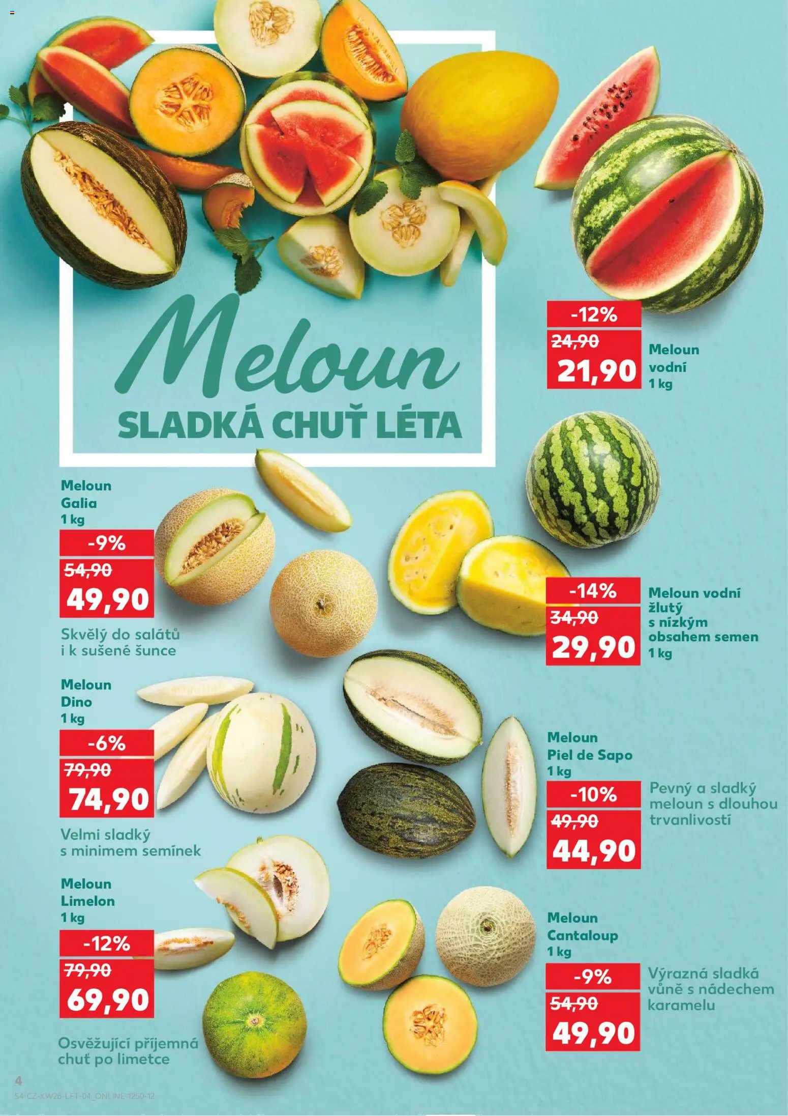 Kaufland leták - Kolín od 08.07.2026 | Strana: 4 | Produkty: Meloun, Meloun vodní