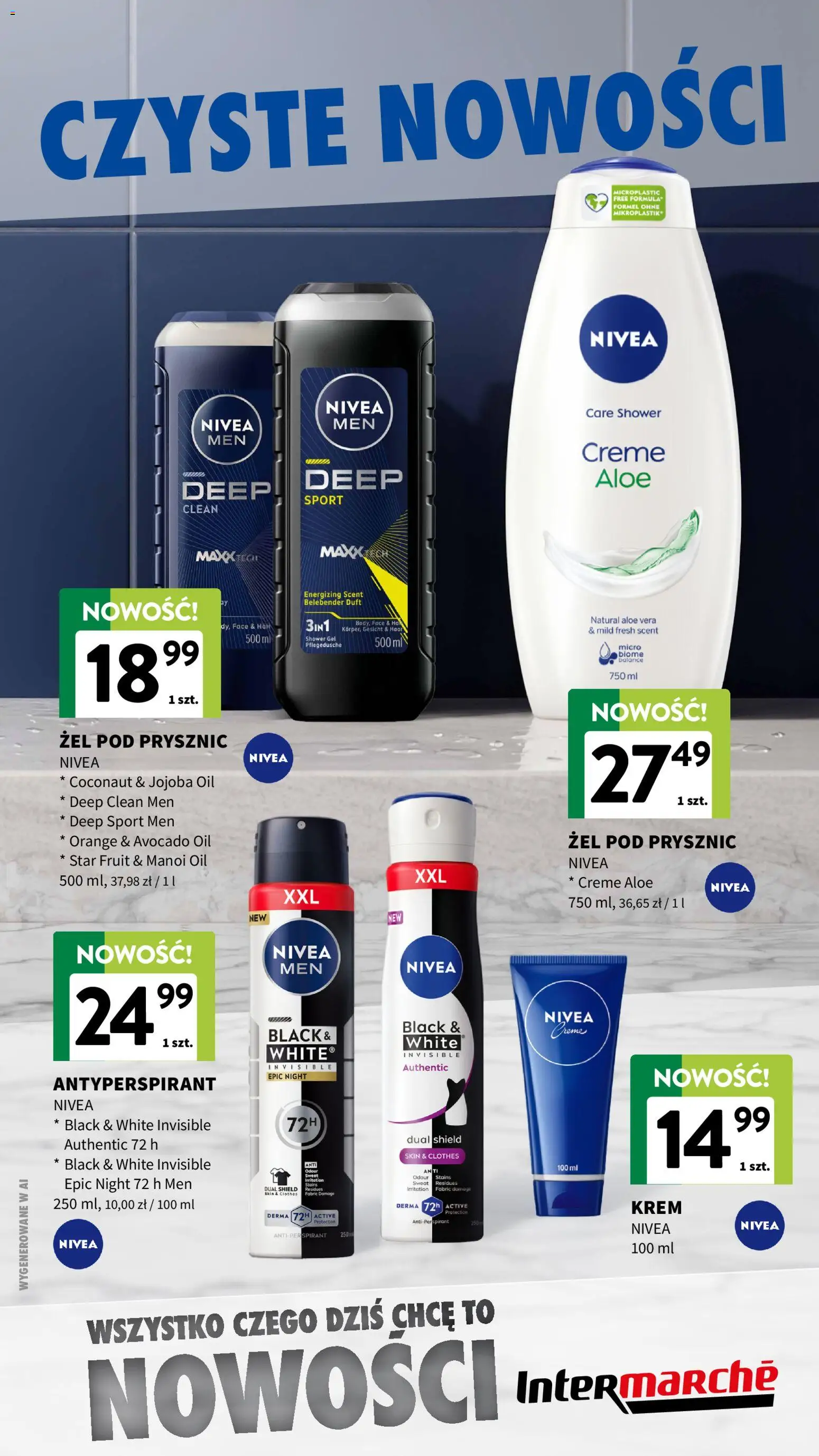 Intermarche gazetka - Nowości Wrzesień od 09.09.2026 | Strona: 7 | Produkty: Prysznic, Żel pod prysznic, Krem, Antyperspirant