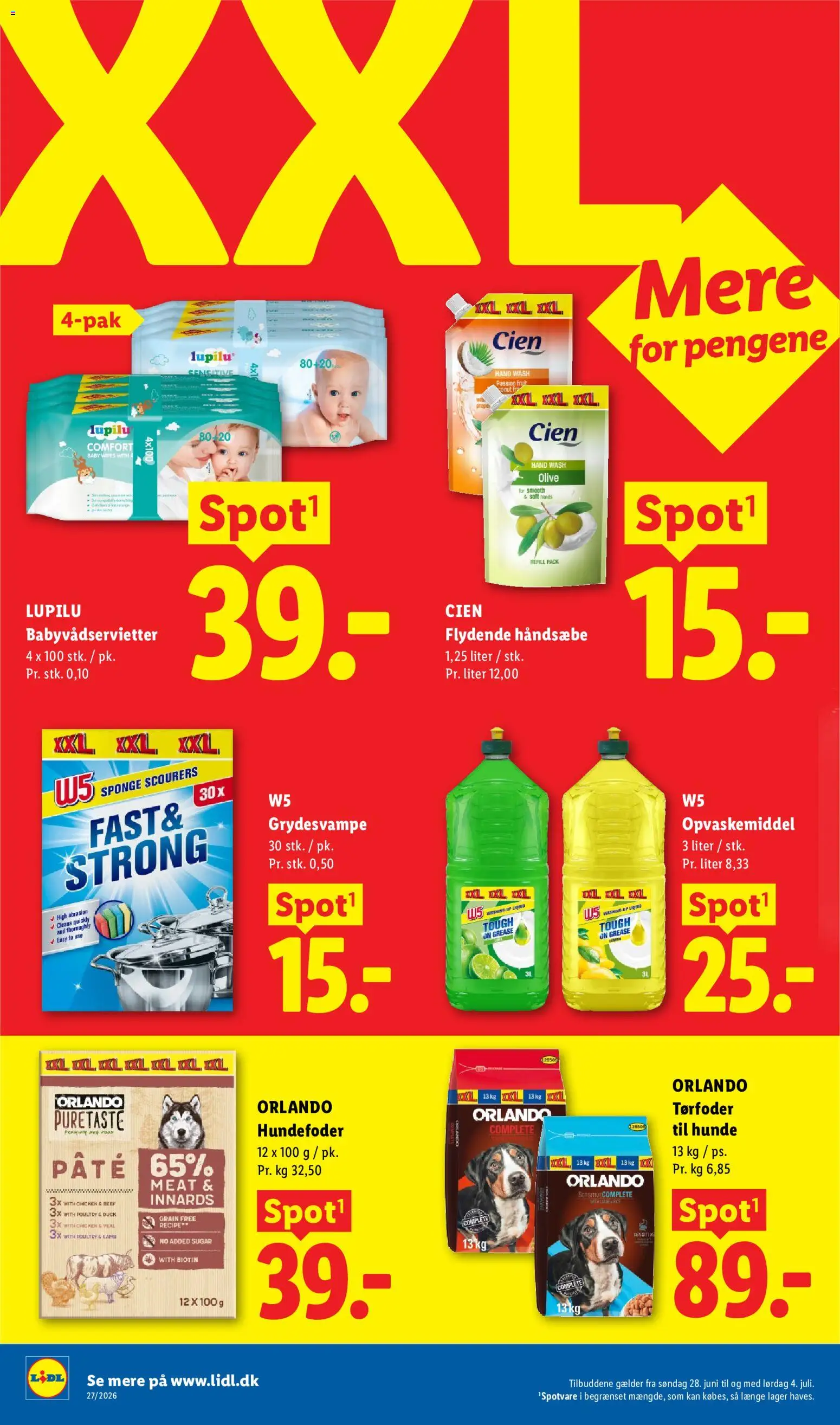 Lidl tilbudsavis – gyldig fra 28/06/2026 | Side: 32 | Produkter: Paté, Opvaskemiddel, Hundefoder, Søm