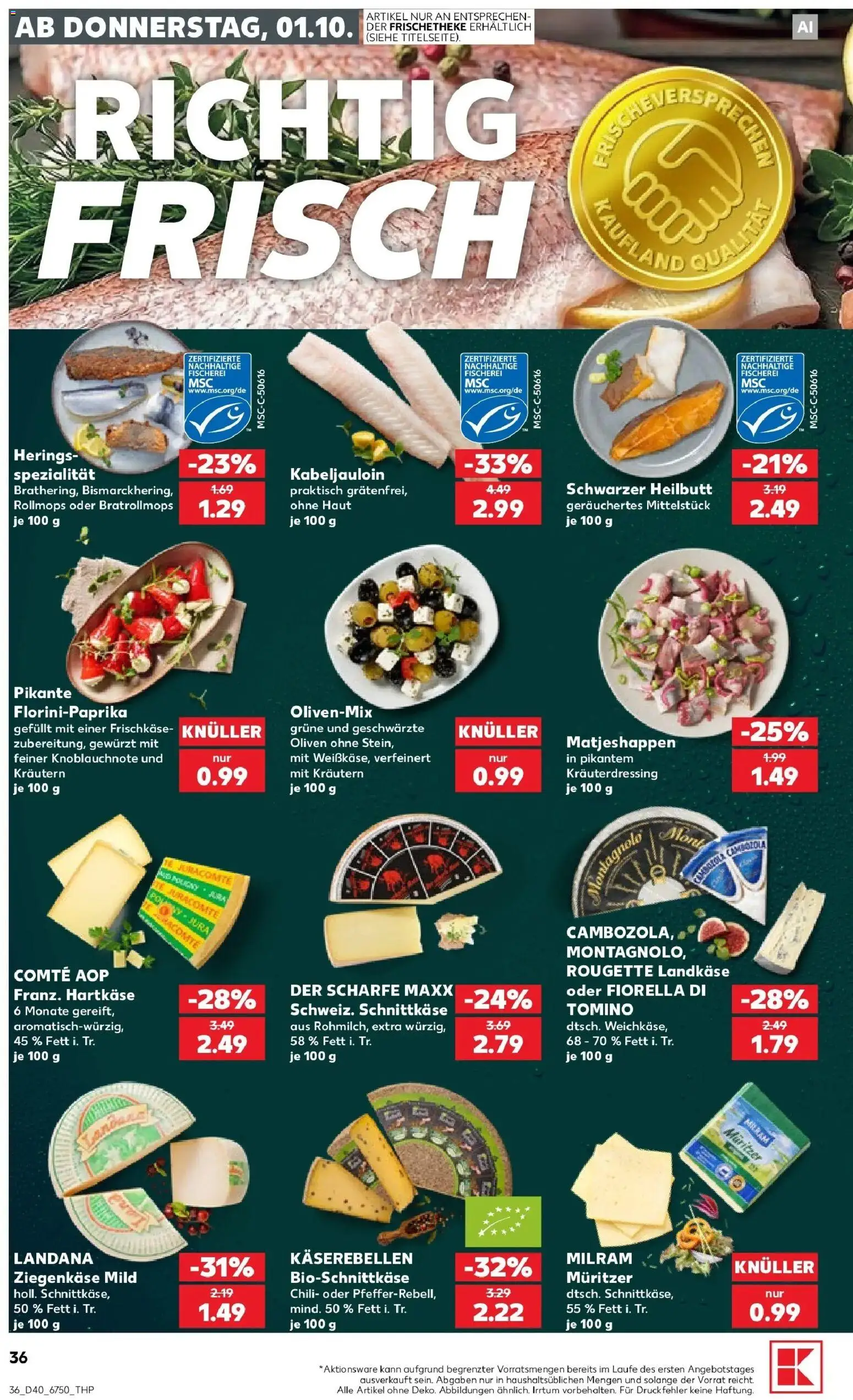 Prospekt Kaufland ab 28.09.2026 » Angebote Online zum Blättern | Seite: 46 | Produkte: Ziegenkäse, Milram, Chili, Frischkase