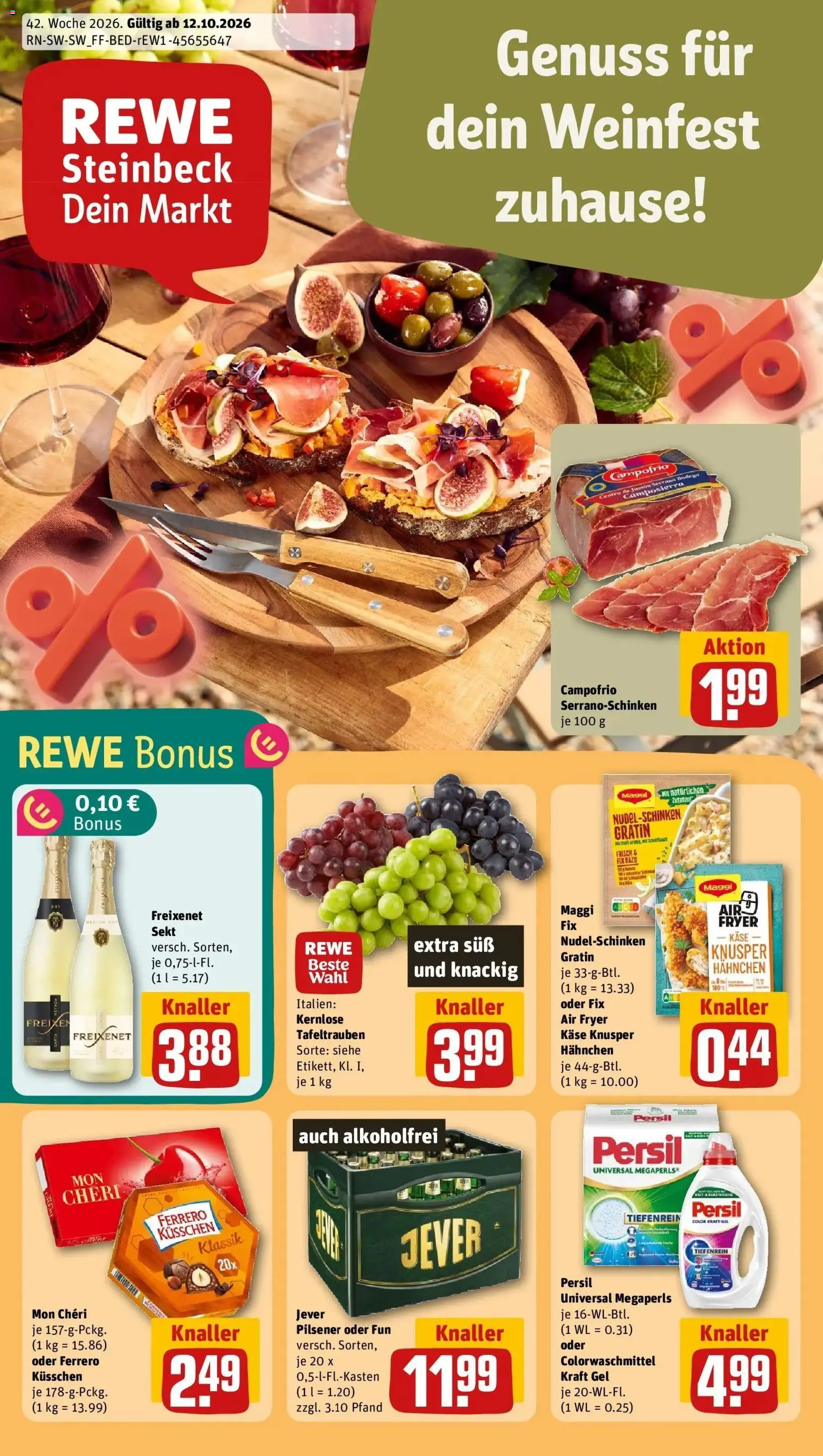 REWE Prospekt ab 12.10.2026 zum Blättern » Angebote | Seite: 1 | Produkte: Maggi, Jever, Persil, Mon cheri