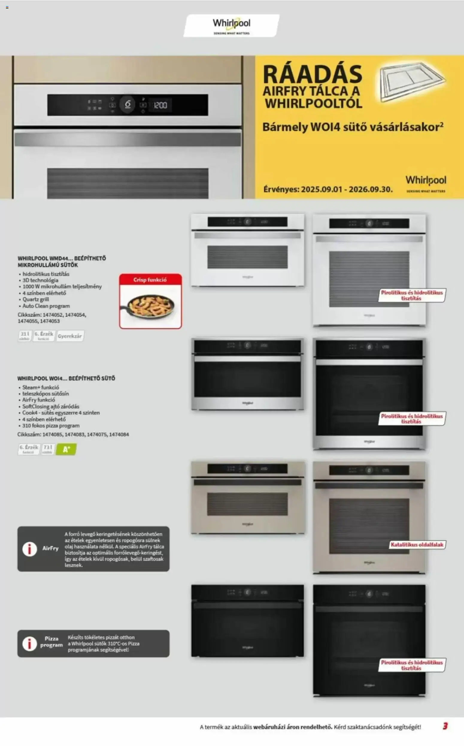 Media Markt akciós ujság - amely érvényes a következő dátumtól: 2026.09.02. | Oldal: 3 | Termékek: Sütő, Ajtó, Grill, Tálca