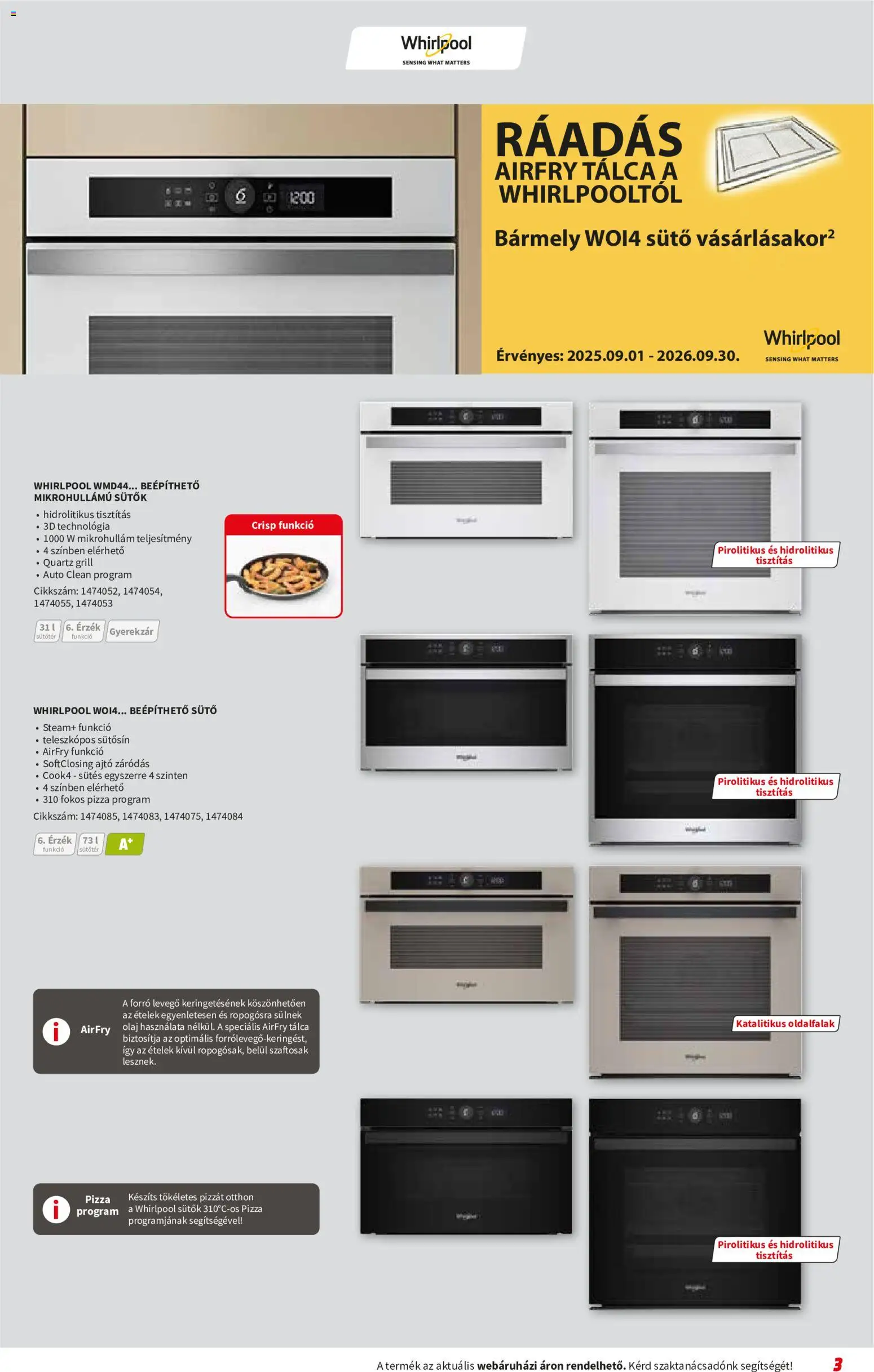 Media Markt akciós ujság - amely érvényes a következő dátumtól: 2026.09.02. | Oldal: 3 | Termékek: Sütő, Ajtó, Grill, Pizza