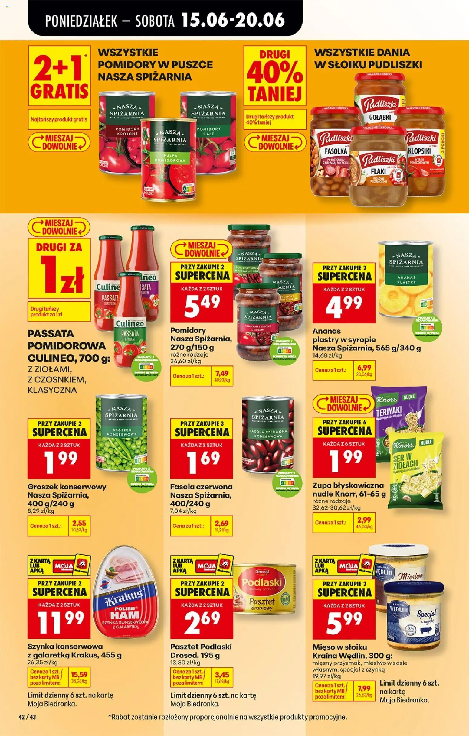 Biedronka gazetka od poniedziałku od 15.06.2026 | Strona: 56 | Produkty: Zupa, Ser, Pomidory, Mięso w słoiku