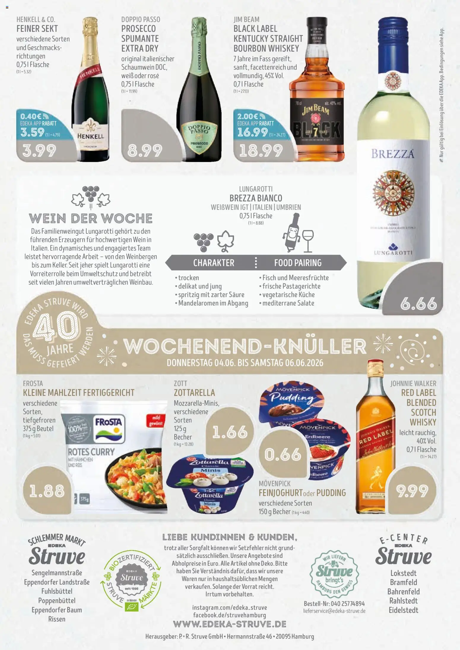 Edeka Struve Prospekt – gültig ab 01.06.2026 | Seite: 18 | Produkte: Jim beam, Pudding, Frosta, Prosecco