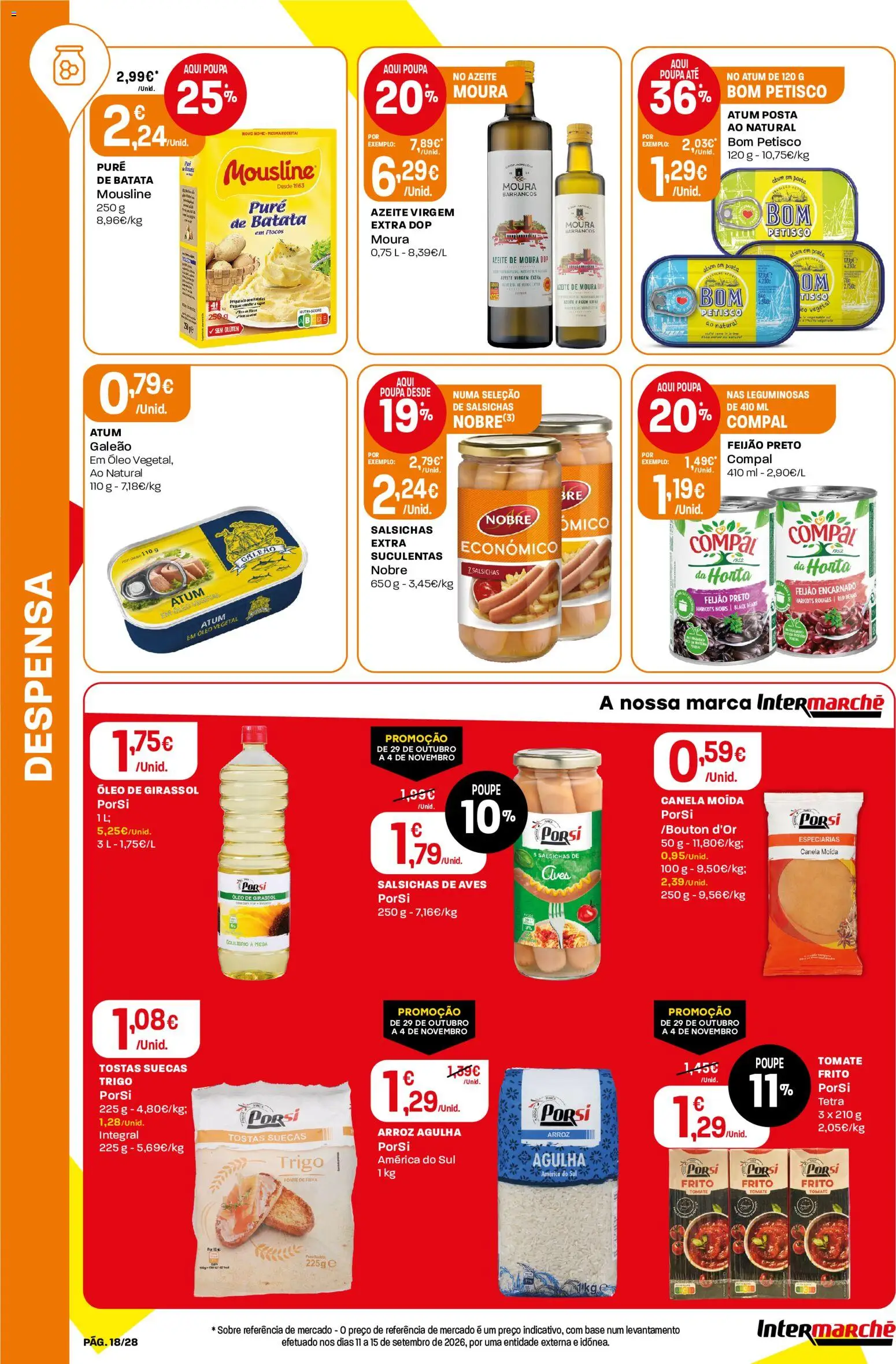 Intermarché folheto Contact │ válido de 29/10/2026 | Página: 18 | Produtos: Batata, Azeite, Canela, Base