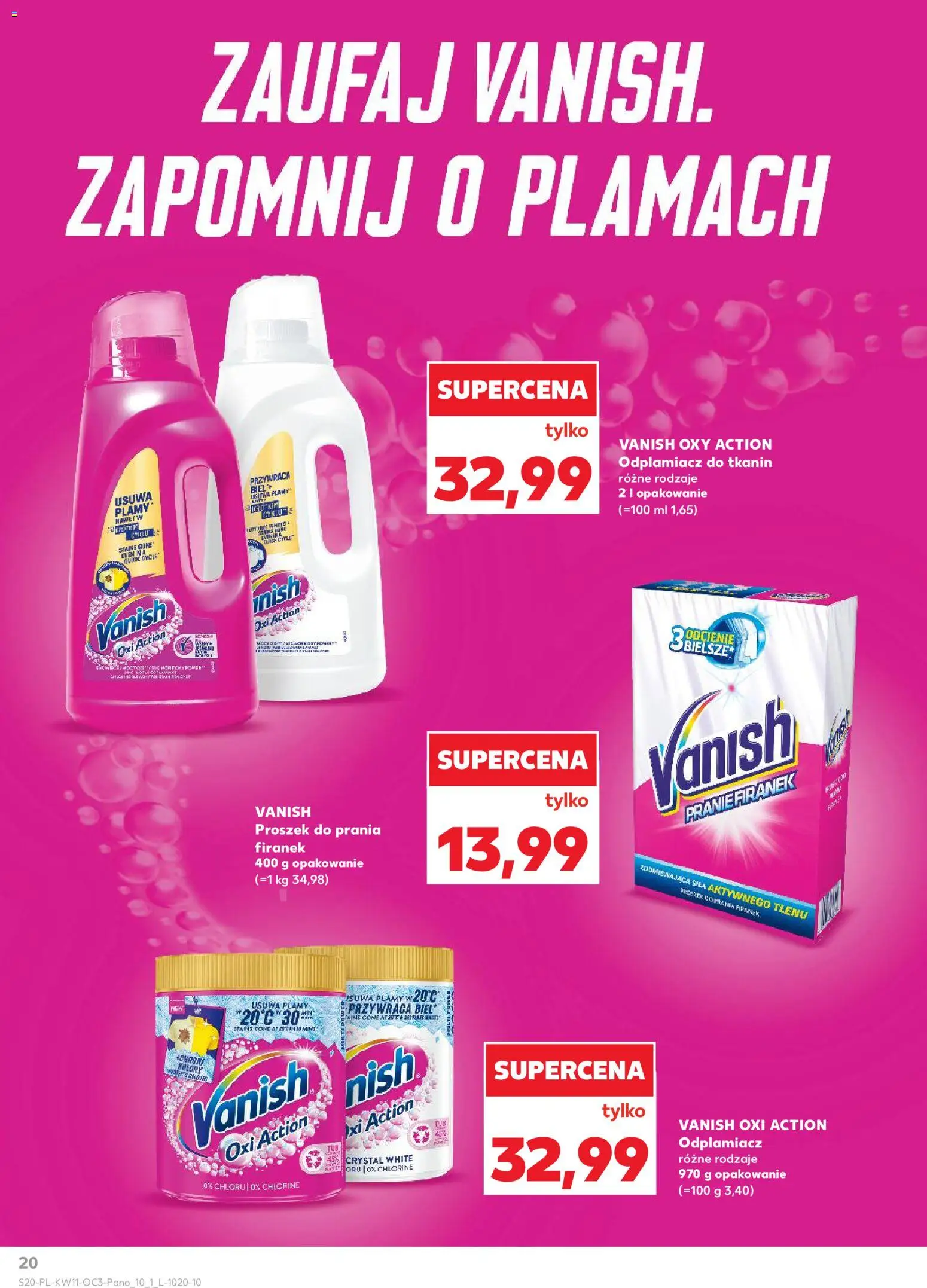 Kaufland Polsko leták - Dom gotowy na Wielkanoc od 12.03.2026 | Strana: 20 | Produkty: Vanish oxi action, Vanish