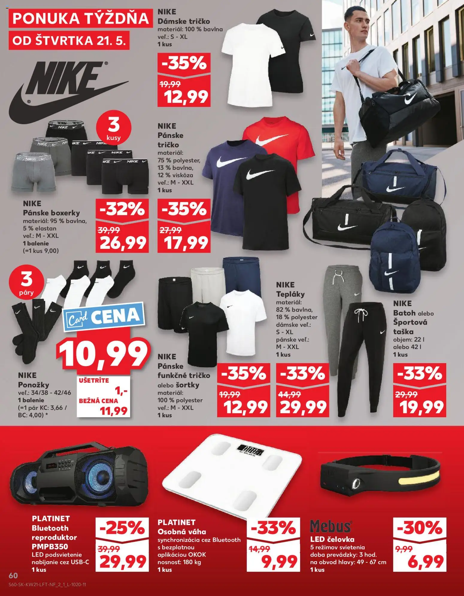 Nové Kaufland akcie – leták je platný od 21.05.2026 | Strana: 60 | Produkty: Led, Ponožky, Boxerky, Taška