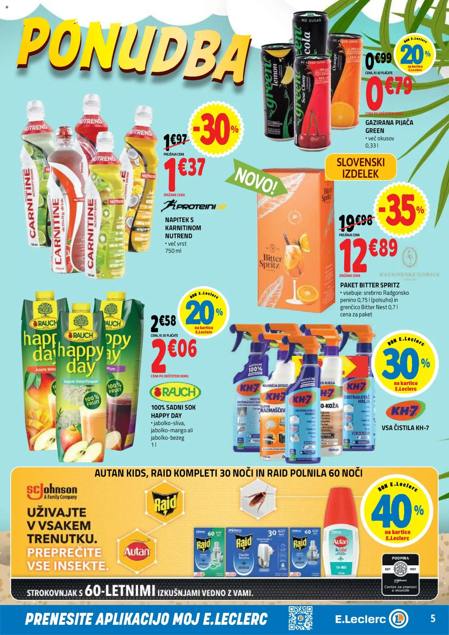Novi E.leclerc katalog ponudbe – veljaven od 08.07.2026 | Stran: 5 | Izdelki: Čistila, Sok