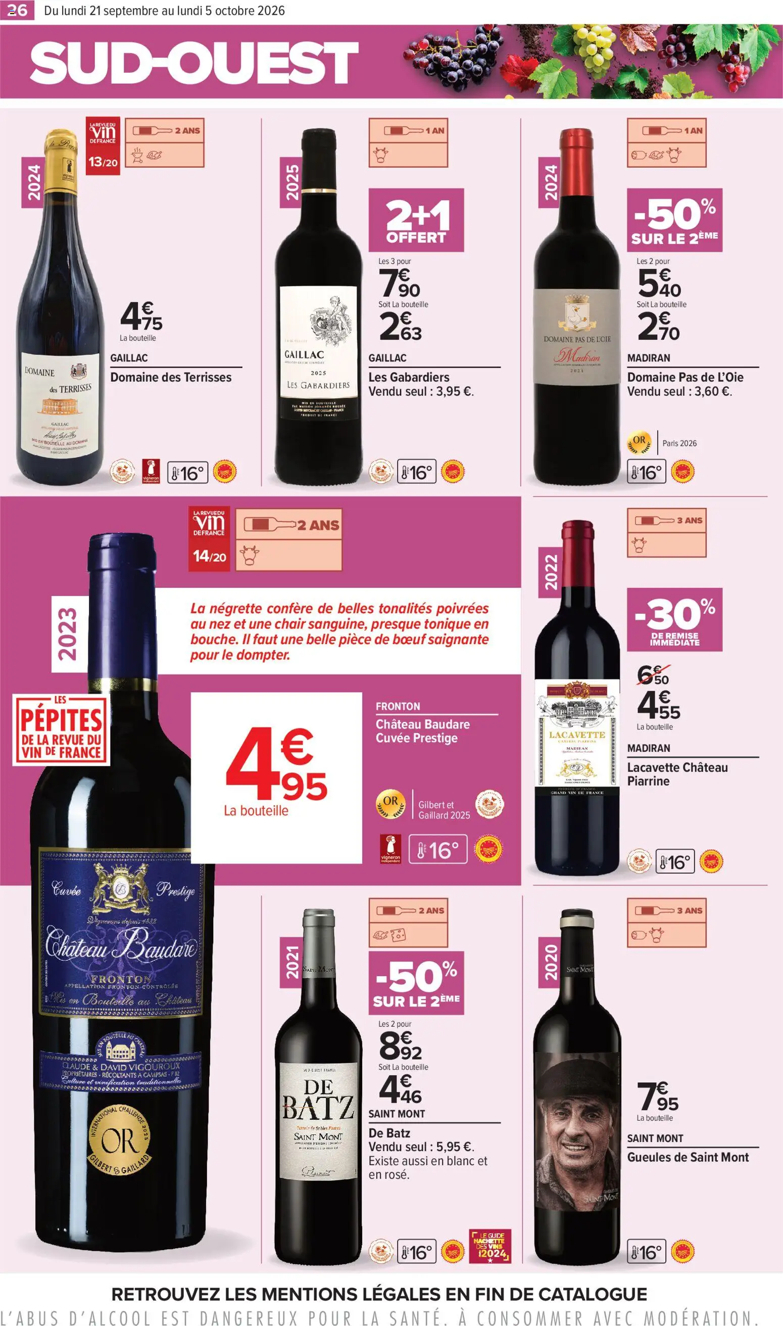 {H1} | Page: 26 | Produits: Tonique, Vin rouge, Bouteille, Vin