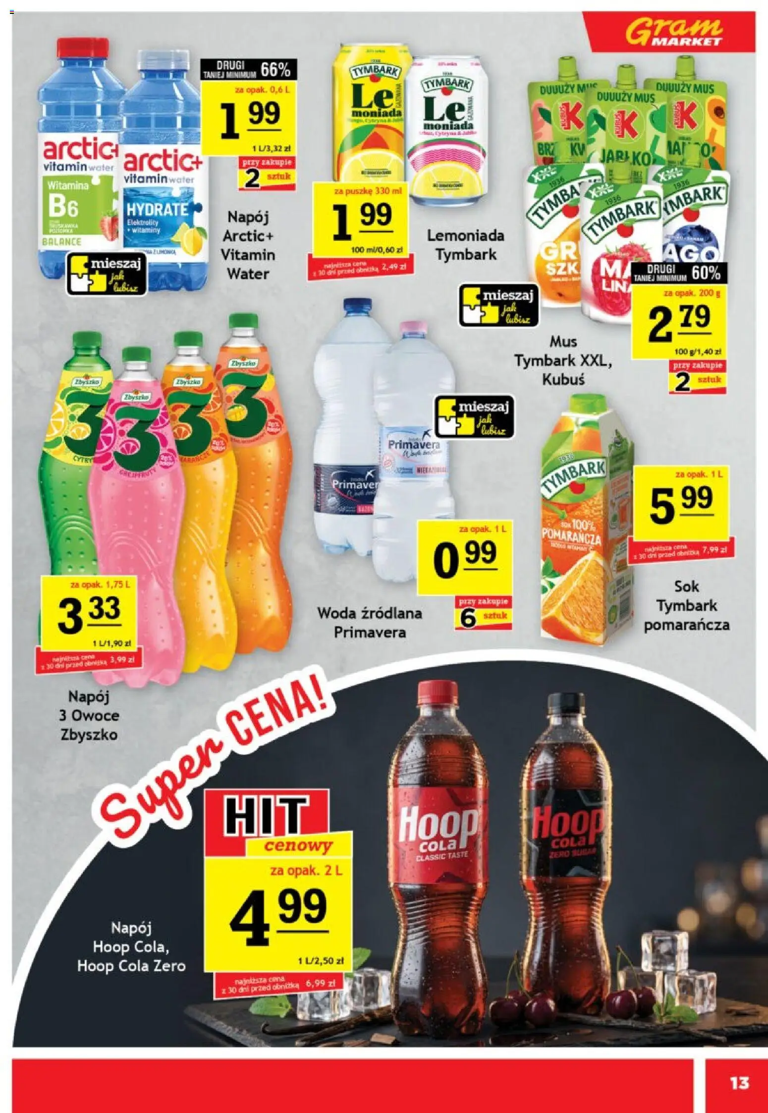 Gram Market gazetka od 08.07.2026 | Strona: 13 | Produkty: Cytryna, Woda źródlana, Woda, Owoce