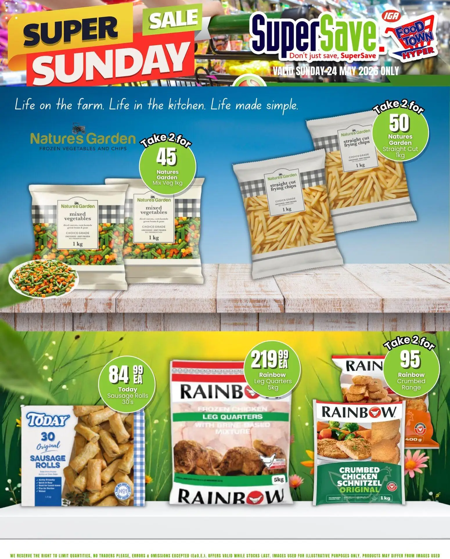New Super Save catalogue – valid from 24.05.2026 | Page: 5 | Products: Frozen vegetables, Chicken, Chips, Sausage