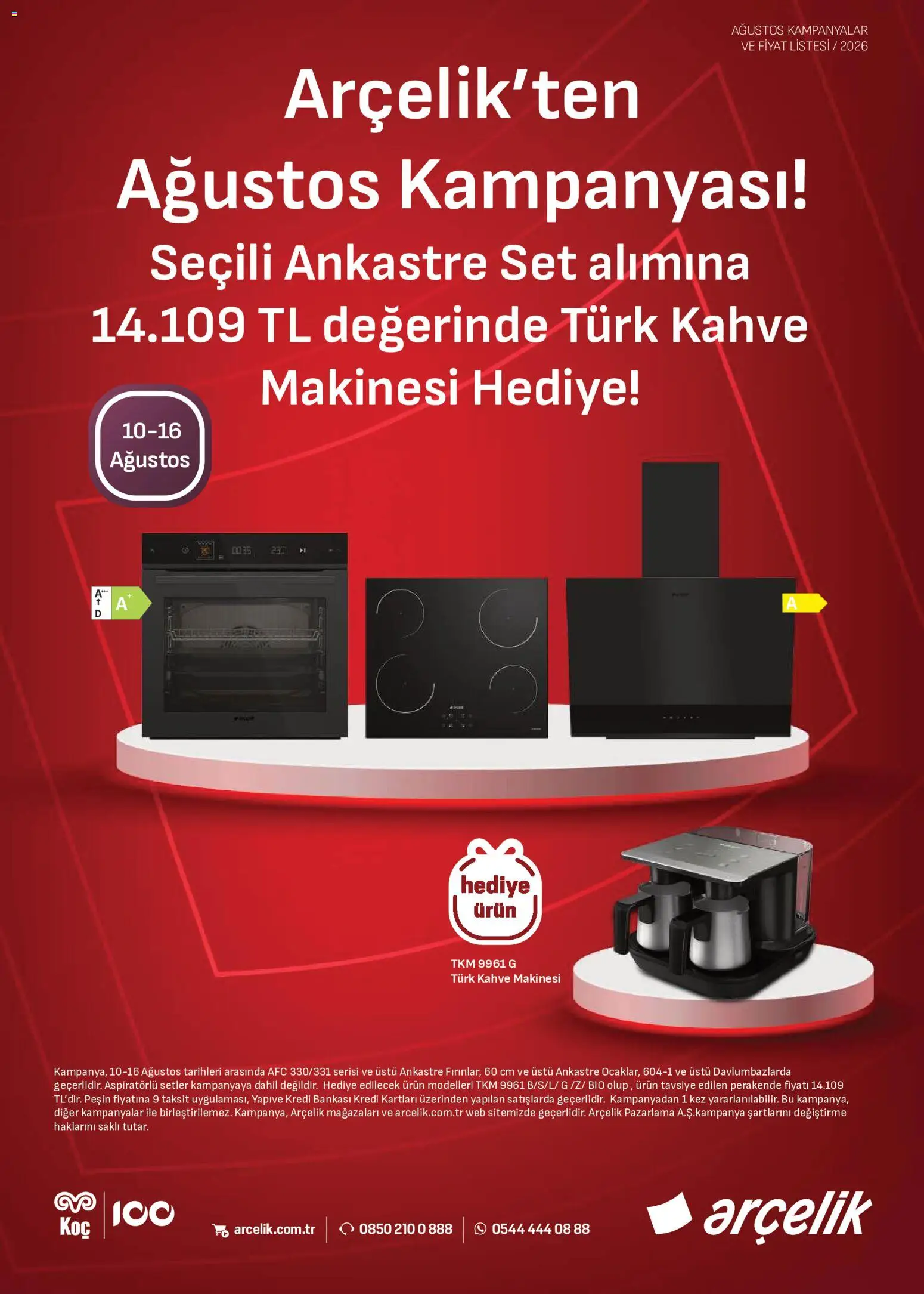 Arçelik - Ankastre Kataloğu - 10 Ağustos 2026 tarihinden itibaren geçerlidir | Sayfa: 1