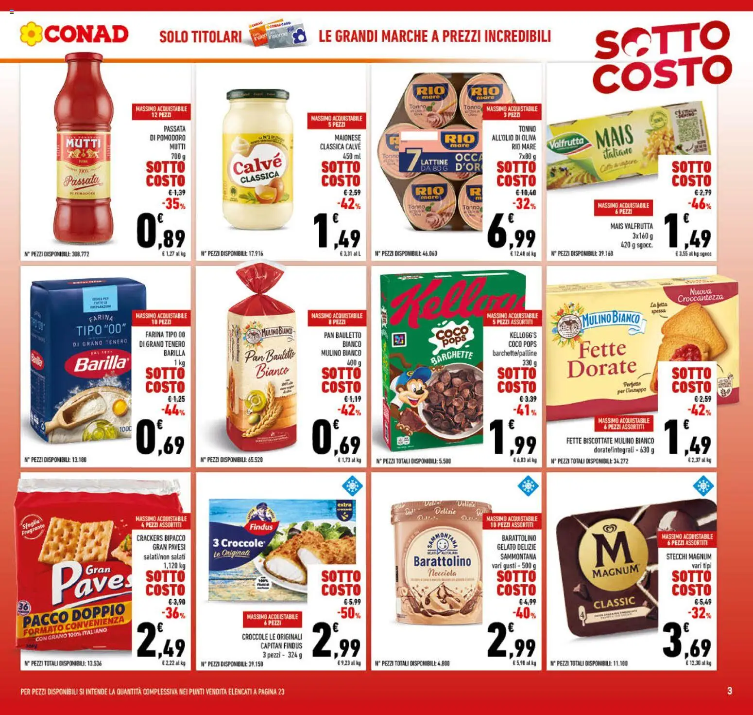 Volantino Conad del 04.06.2026 | Pagina: 3 | Prodotti: Maionese, Pomodoro, Tonno, Fette biscottate