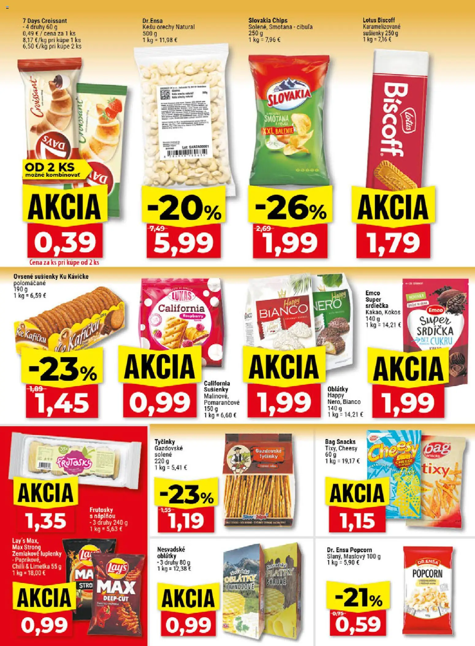Nové Klas akcie – leták je platný od 12.10.2026 | Strana: 17 | Produkty: Lotus, Oblátky, Kešu, Kešu orechy