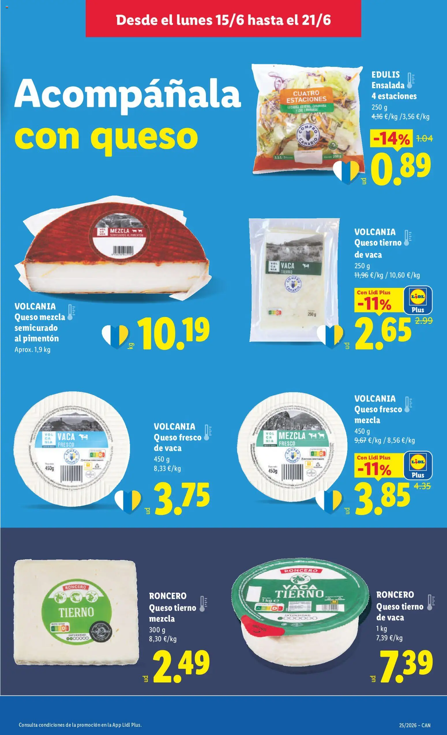 Lidl folleto Canarias │ válido desde el 15.06.2026 | Página: 15 | Productos: Queso, Queso fresco, Ensalada