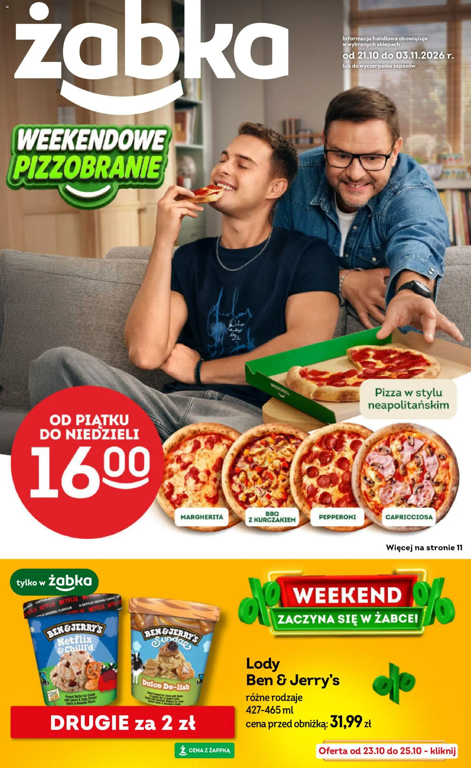 Żabka gazetka od 21.10.2026 | Strona: 1 | Produkty: Pizza, Lody