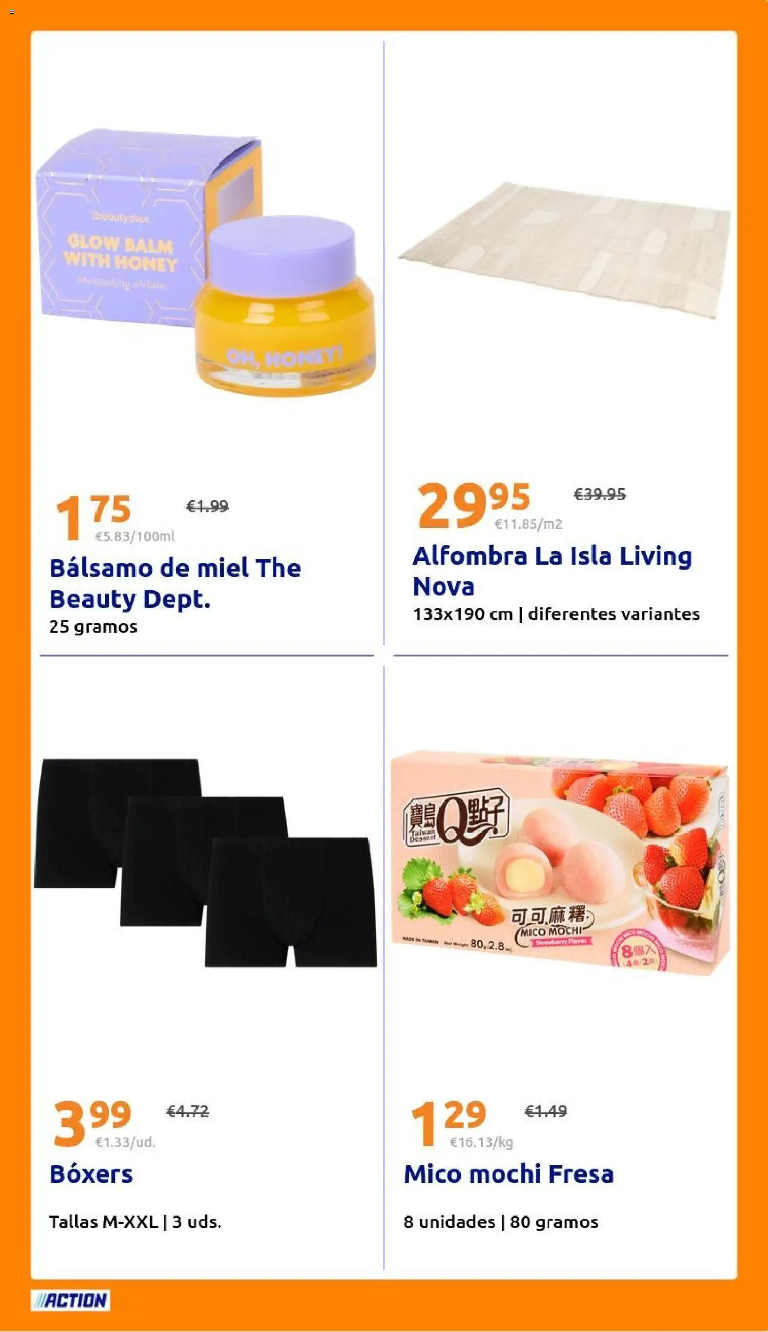 Action folleto │ válido desde el 12/08/2026 | Página: 29 | Productos: Miel, Mochi, Boxers, Alfombra