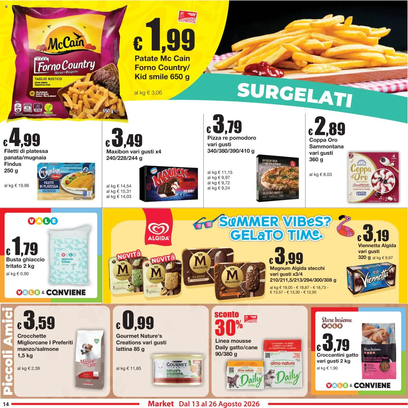 Volantino Sì con Te del 13/08/2026 | Pagina: 14 | Prodotti: Vegan, Pizza, Pomodoro, Amarena