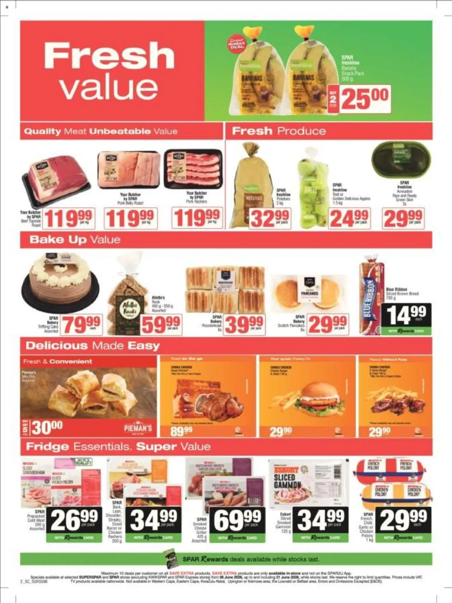 New Spar catalogue – valid from 08.06.2026 | Page: 2 | Products: Fridge, Chicken, Pork
