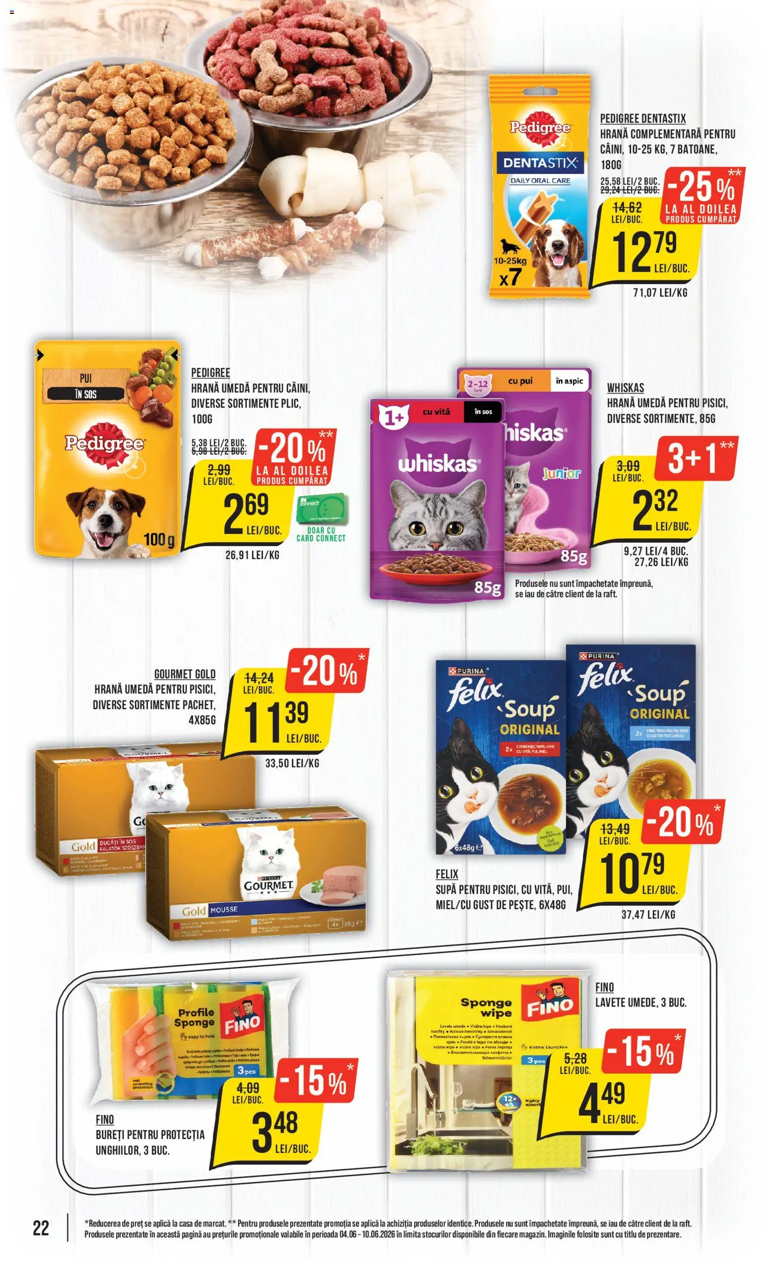 Noul catalog Mega Image – valabil de la 04.06.2026 | Pagină: 22 | Produse: Hacıyatmaz Kedi Oyuncağı, Lavete, Paste, Sos